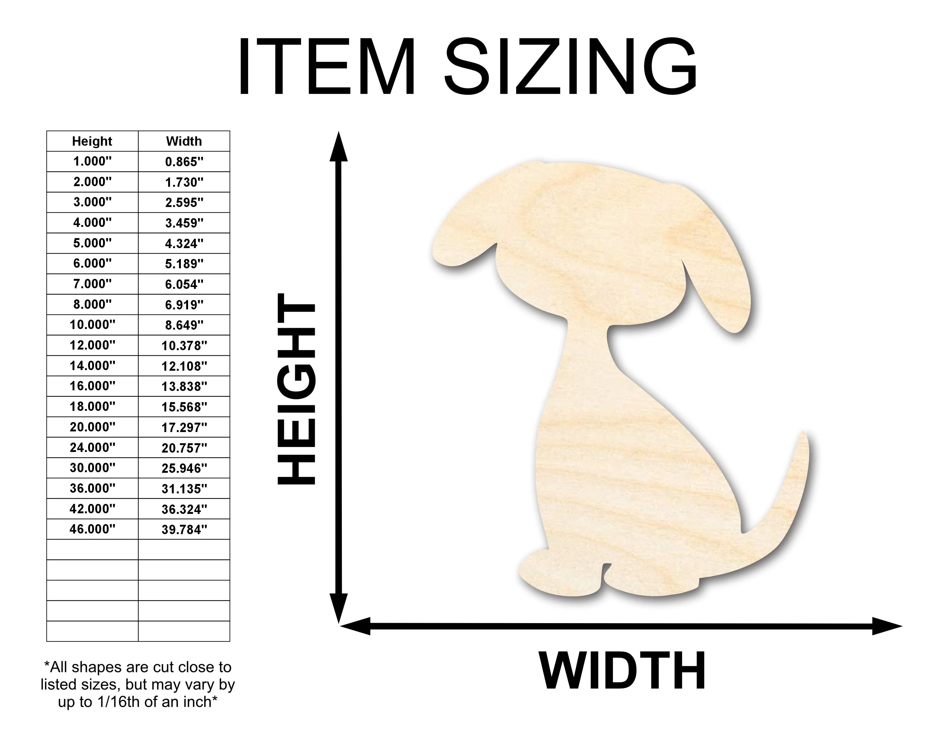 Unfinished Wood Cute Sitting Dog Silhouette | DIY Dog Craft Cutout | up to 46" DIY - Image 2