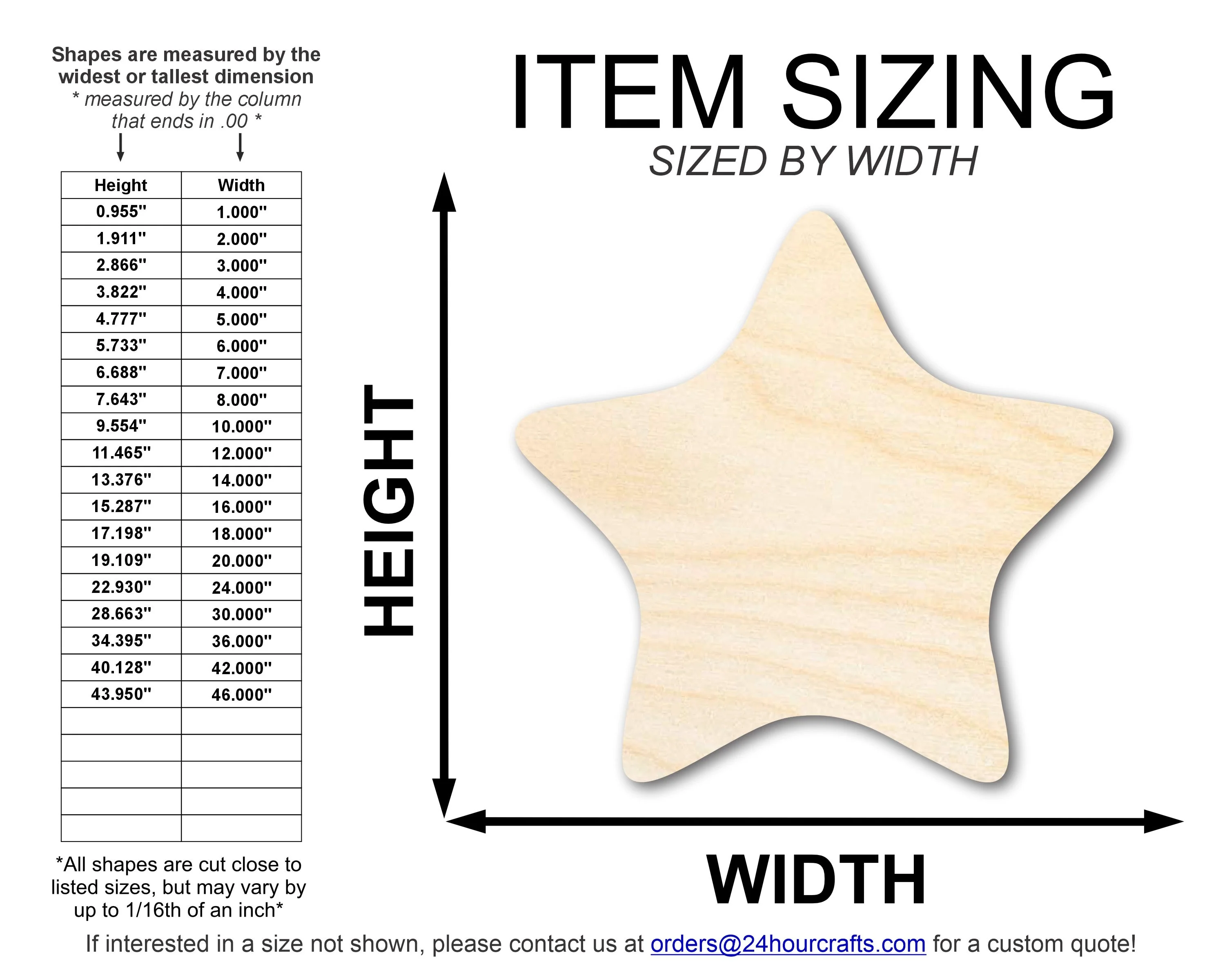 Unfinished Wood Cute Starfish Shape | DIY Craft Cutout | up to 46" DIY - Image 2