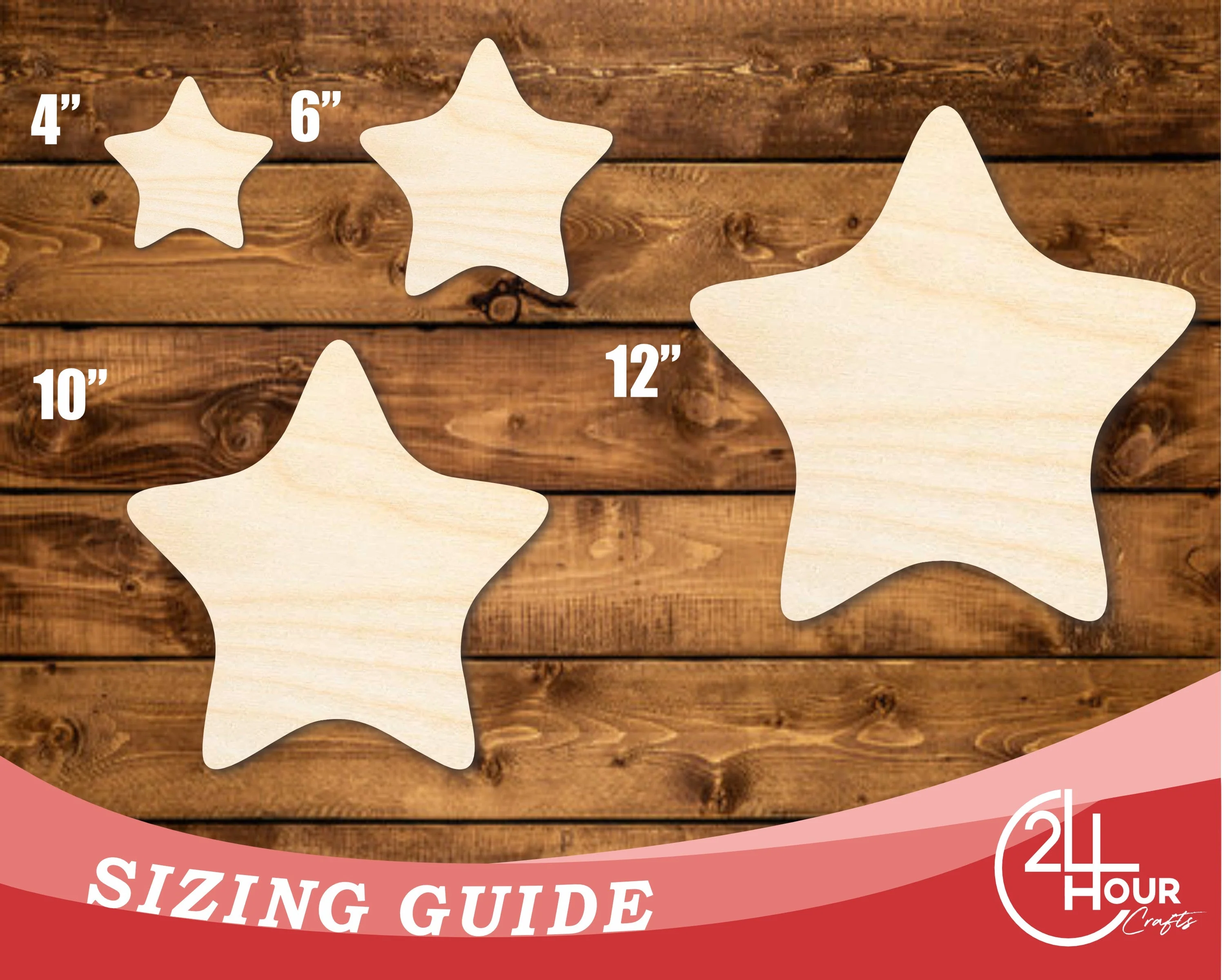 Unfinished Wood Cute Starfish Shape | DIY Craft Cutout | up to 46" DIY - Image 3