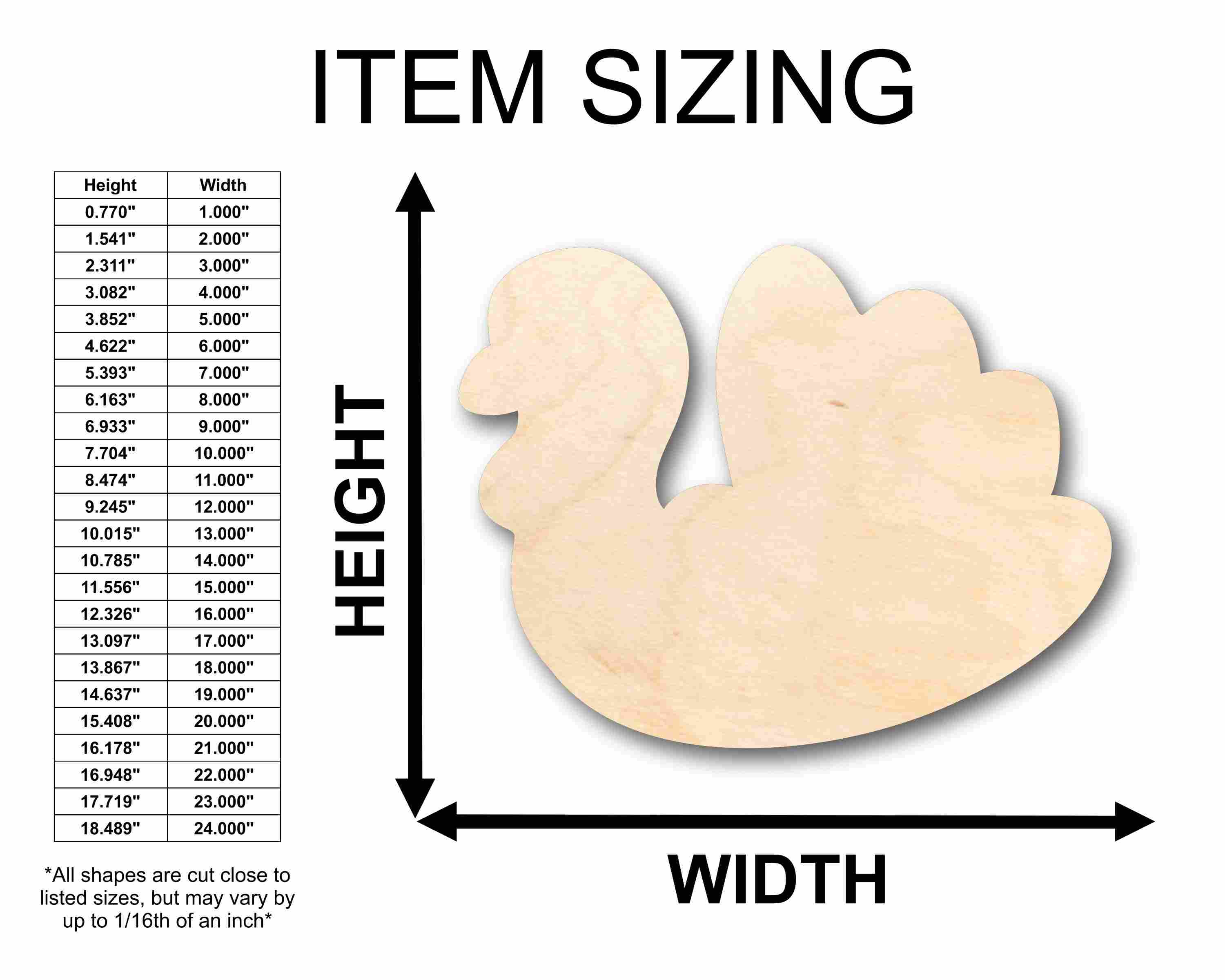 Unfinished Wood Cute Turkey Silhouette - Craft- up to 46" DIY - Image 2