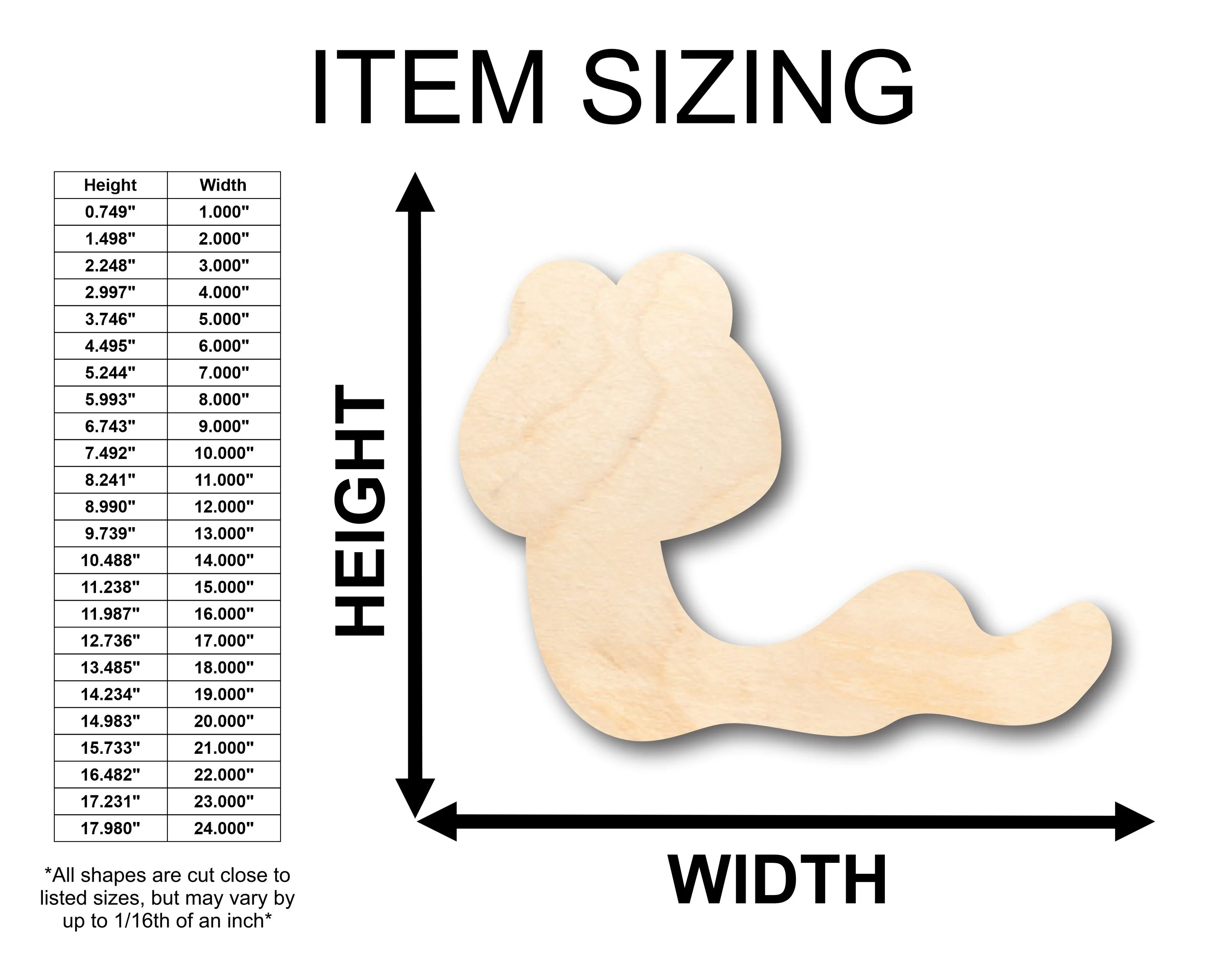Unfinished Wood Cute Worm Shape - Craft - up to 46" DIY - Image 2