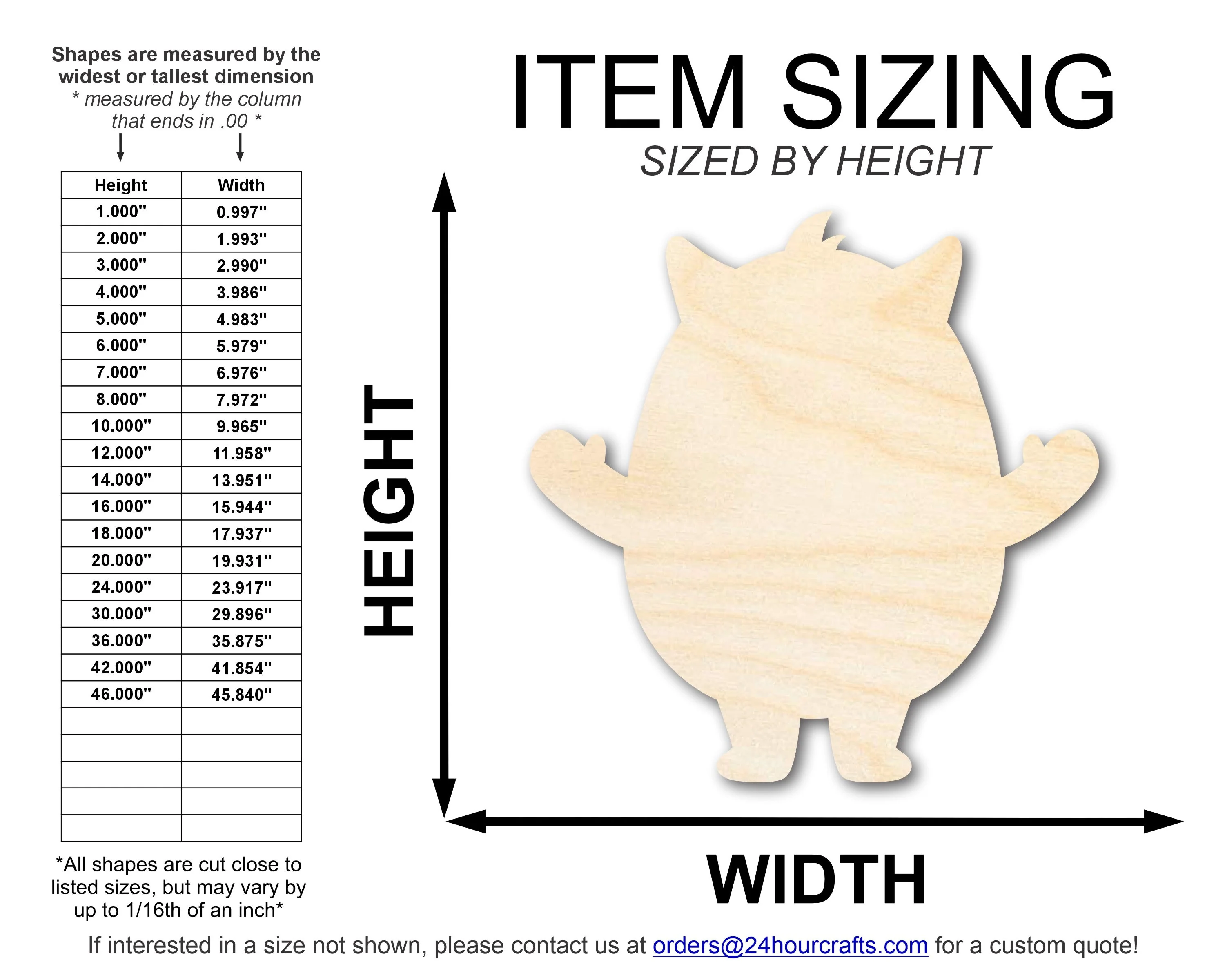 Unfinished Wood Cute Yeti Shape | DIY Craft Cutout | up to 46" DIY - Image 2