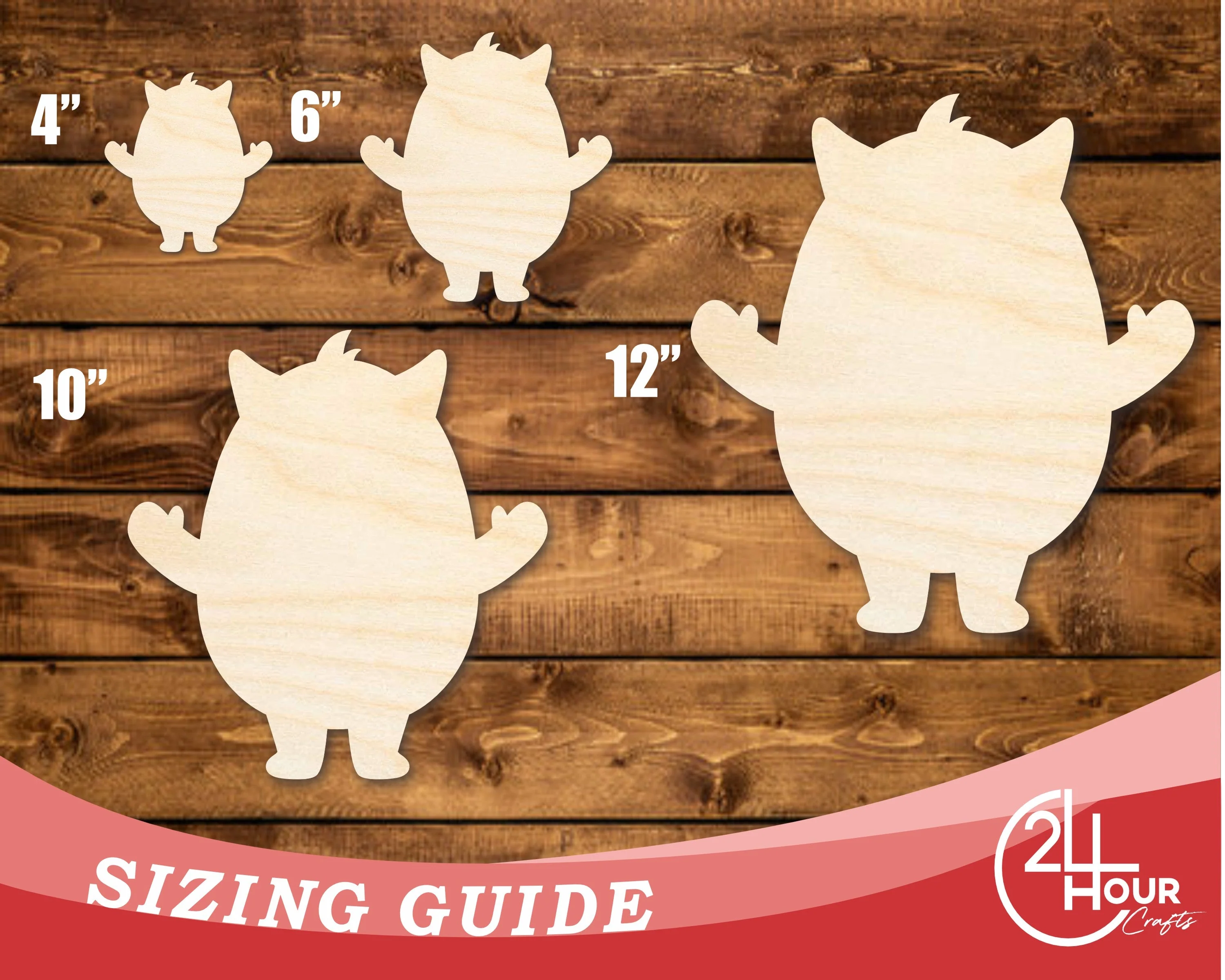 Unfinished Wood Cute Yeti Shape | DIY Craft Cutout | up to 46" DIY - Image 3