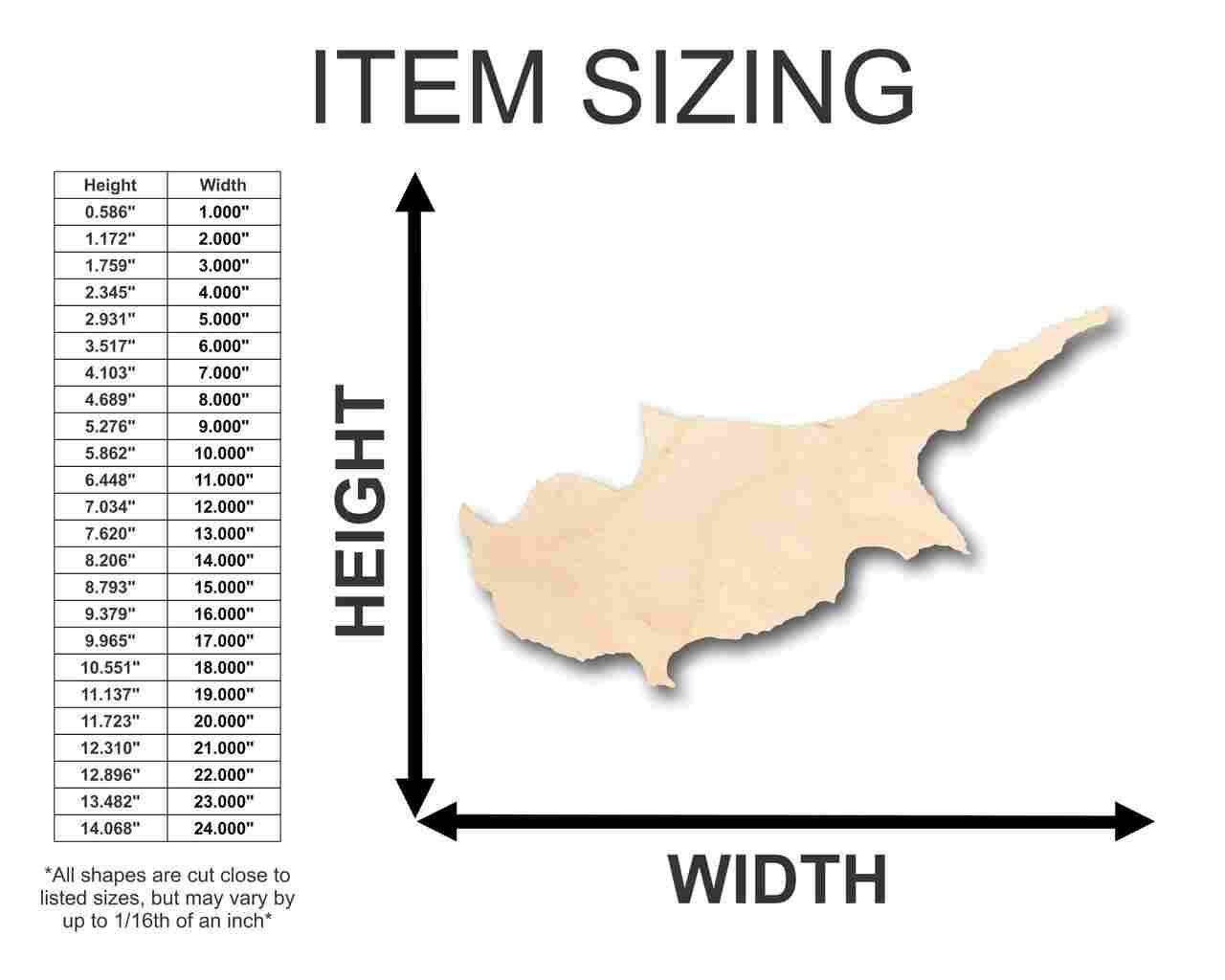 Unfinished Wood Cyprus Shape - Country - Craft - up to 46" DIY - Image 2
