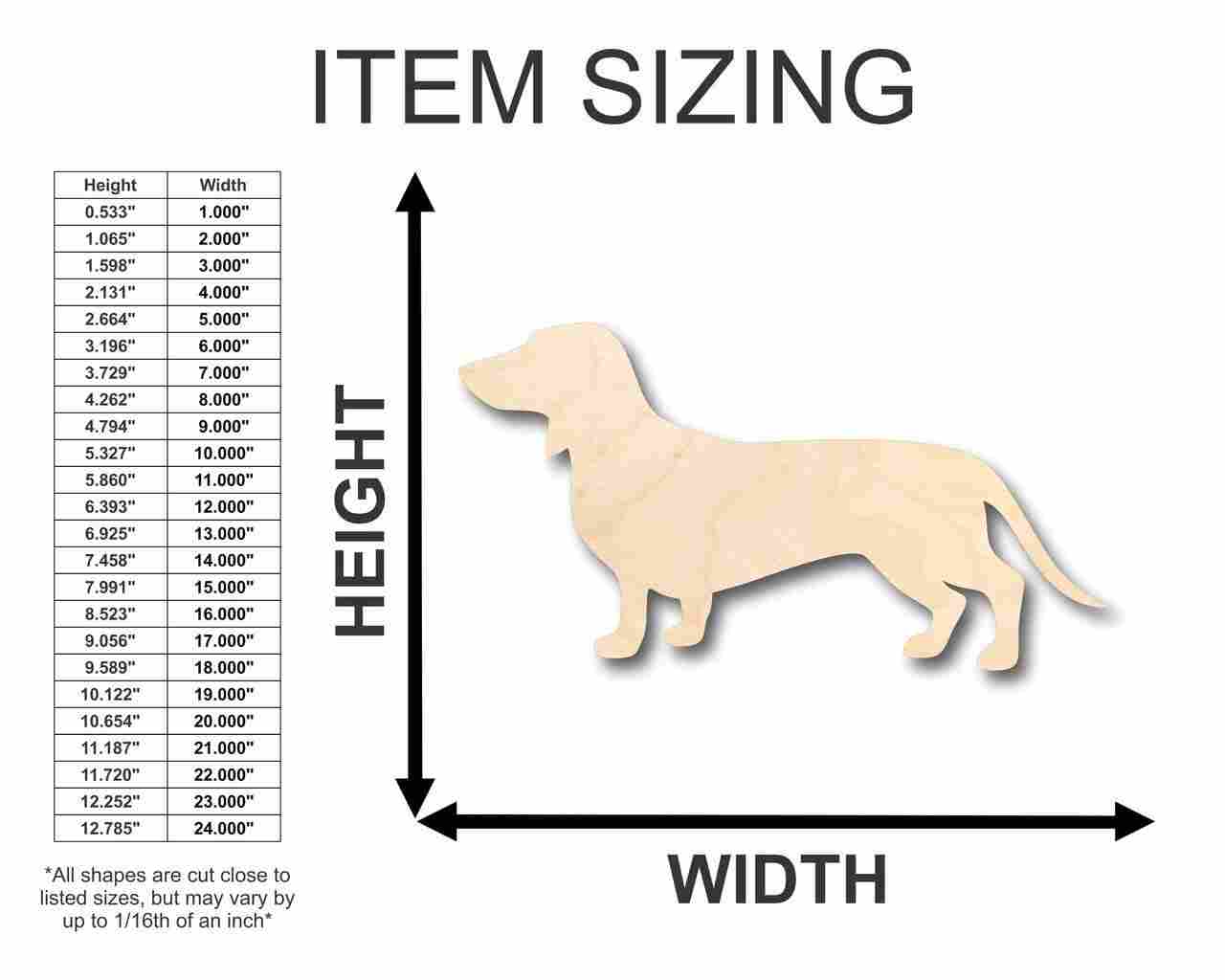 Unfinished Wood Dachshund Dog Shape - Animal - Pet - Craft - up to 46" DIY - Image 2