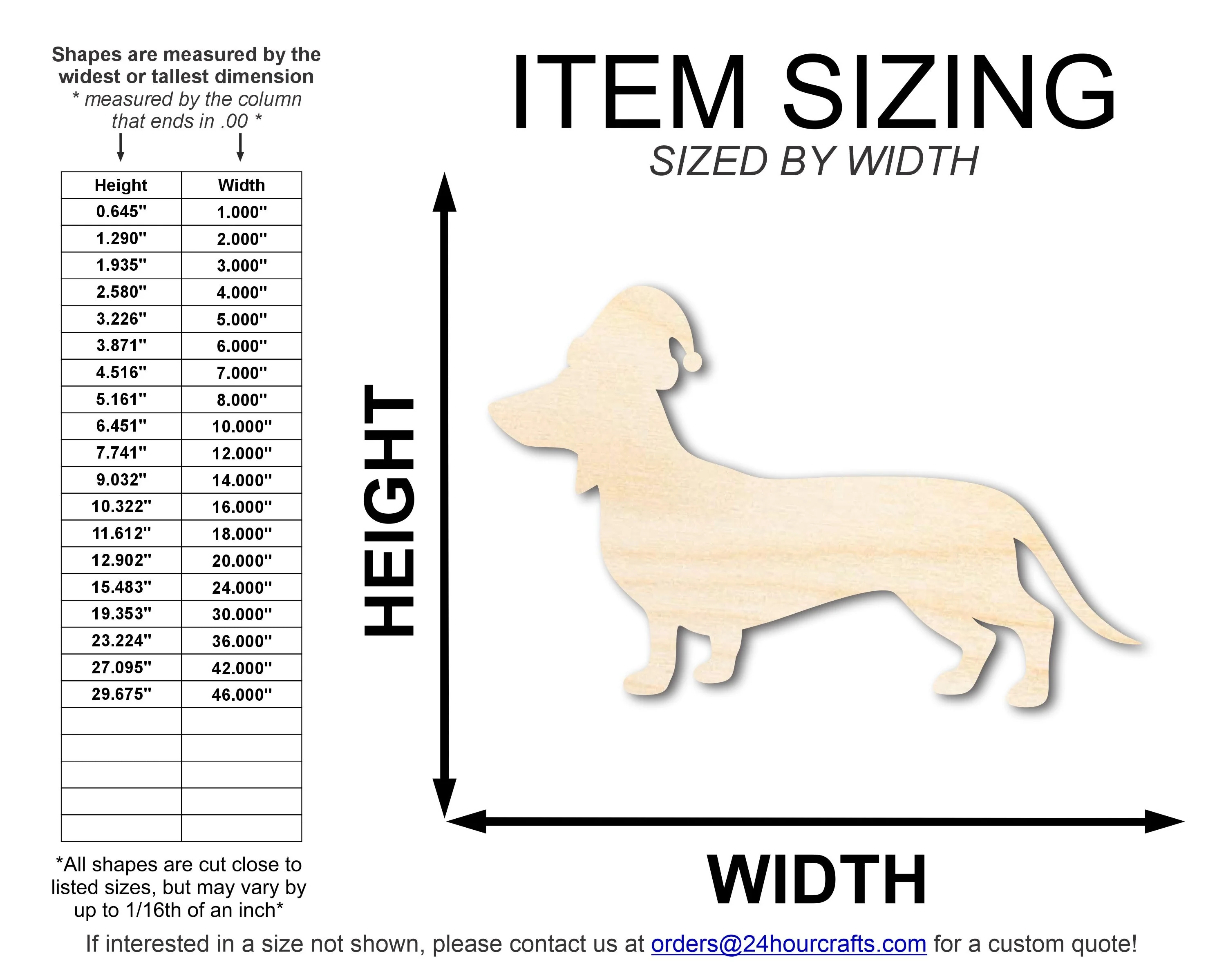 Unfinished Wood Dachshund With Santa Hat Shape | DIY Craft Cutout | up to 46" DIY - Image 2