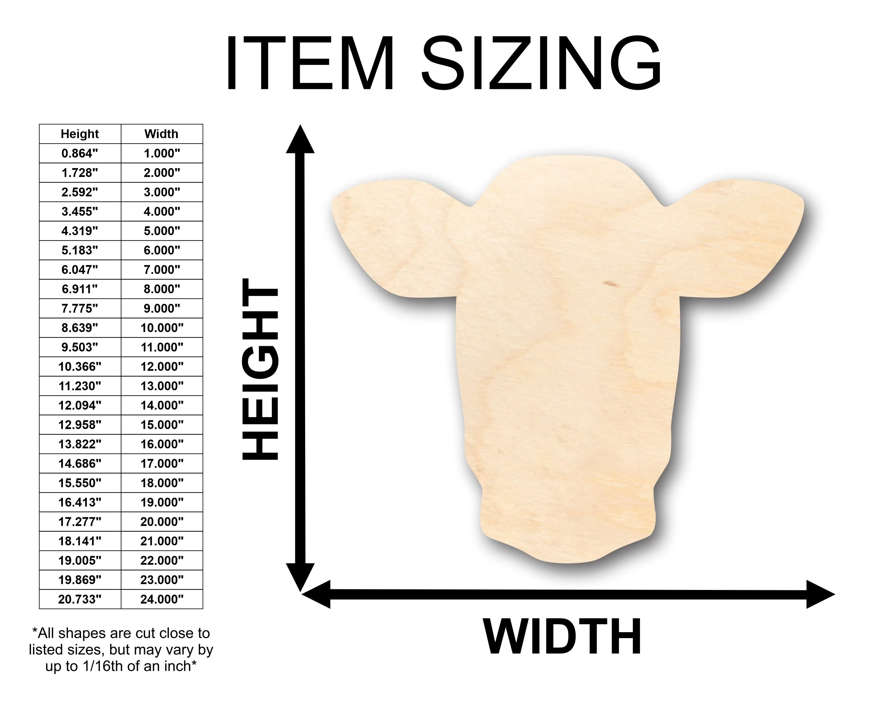 Unfinished Wood Dairy Cow Shape - Craft - up to 46" DIY - Image 2