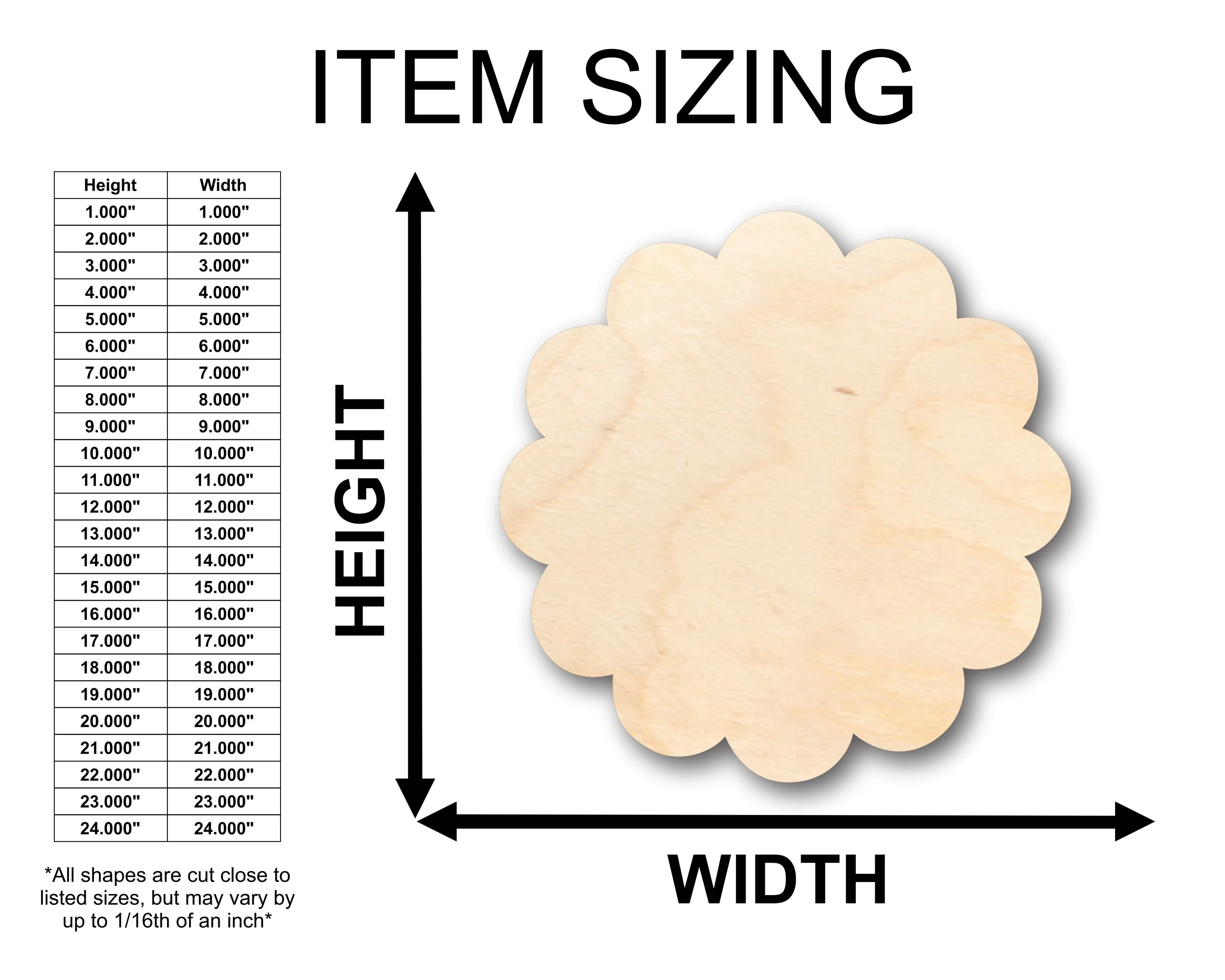 Unfinished Wood Daisy Flower Shape - Craft - up to 46" DIY - Image 2