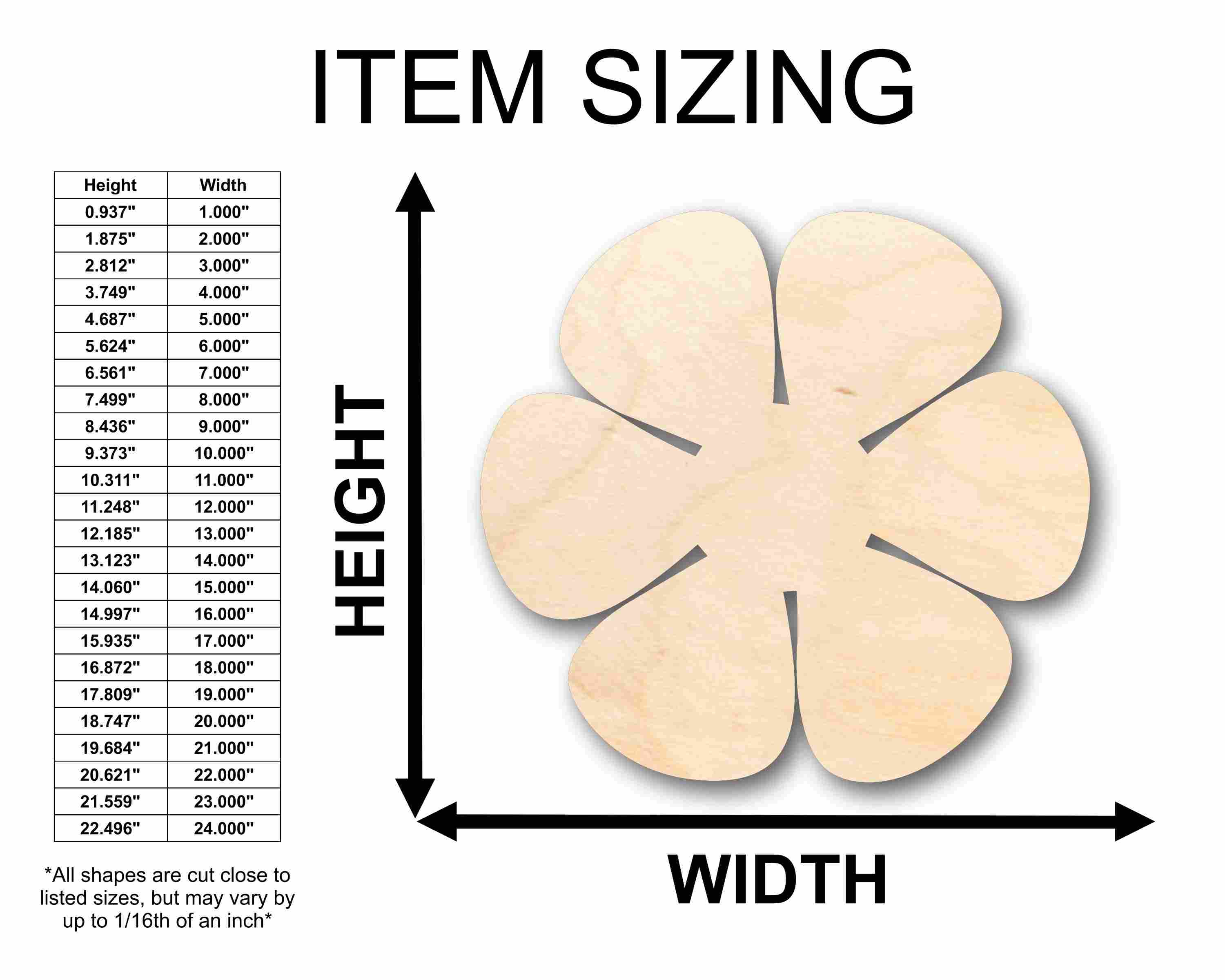 Unfinished Wood Daisy Rose Flower Petals Silhouette - Craft- up to 46" DIY - Image 2