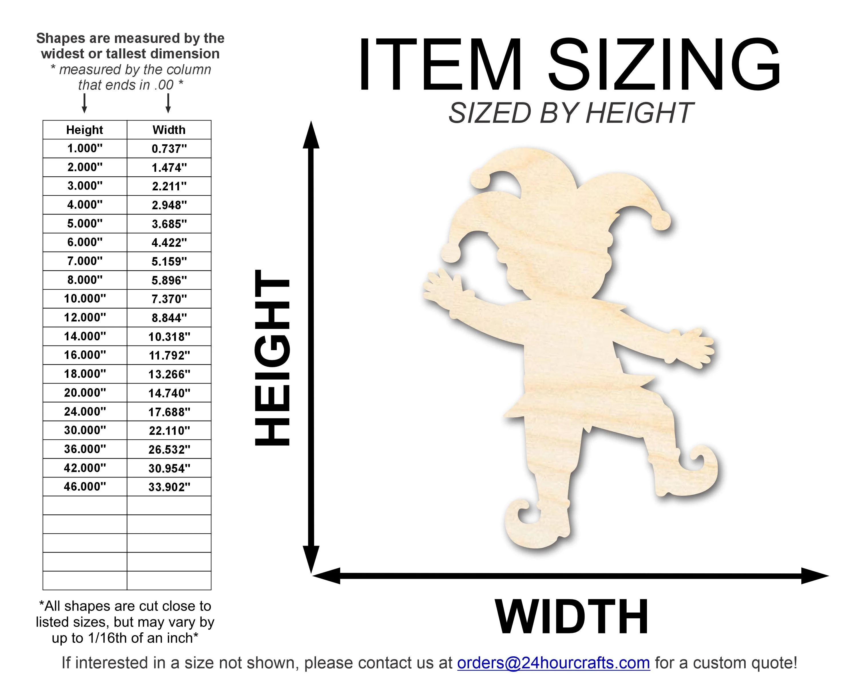 Unfinished Wood Dancing Jester Silhouette | Mardi Gras | DIY Craft Cutout | up to 46" DIY - Image 2