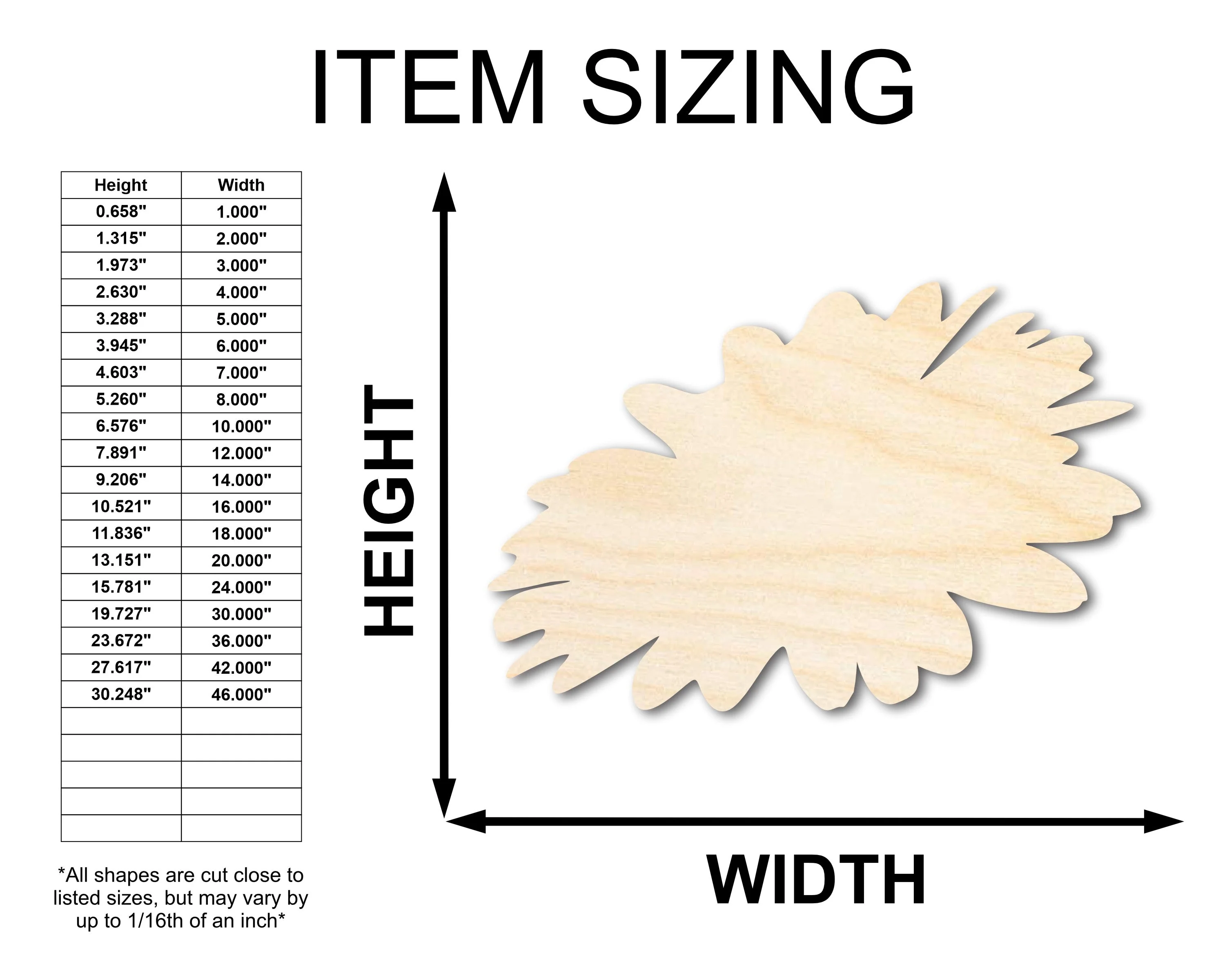 Unfinished Wood Dandelion Shape - Flower Craft - up to 46" DIY - Image 2