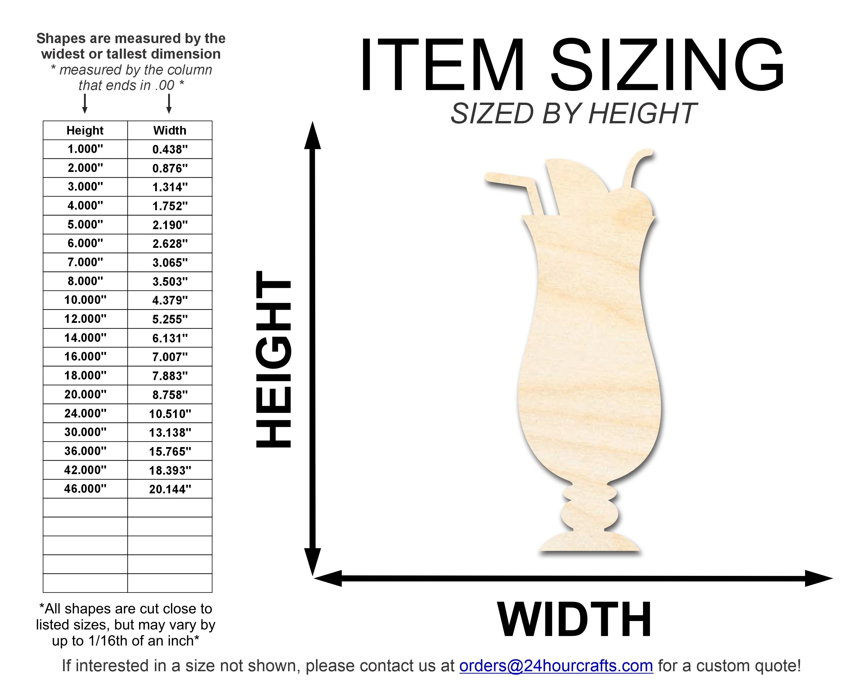 Unfinished Wood Daquari Shape | DIY Craft Cutout | up to 46" DIY - Image 2