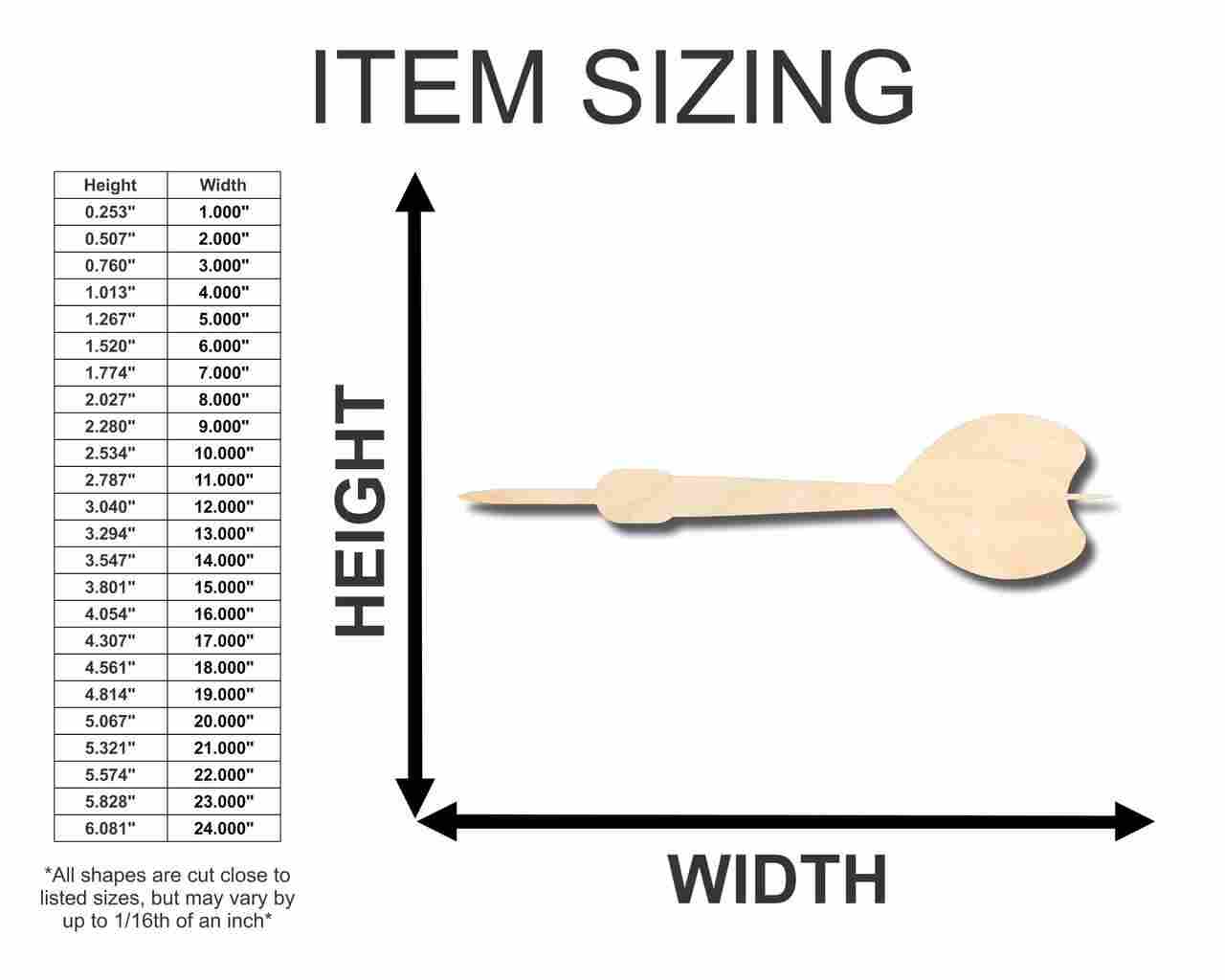 Unfinished Wood Dart Shape - Craft - up to 46" DIY - Image 2