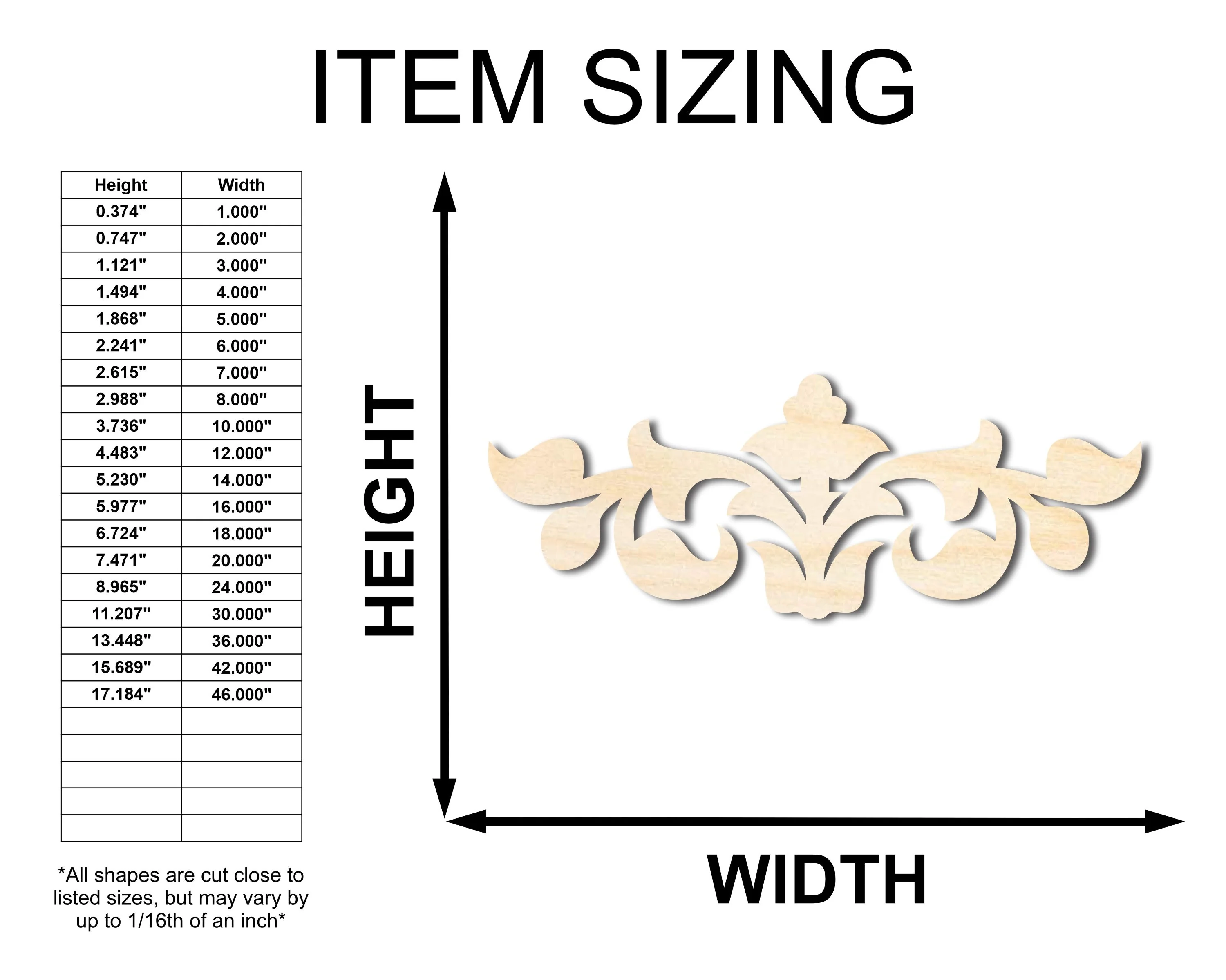 Unfinished Wood Deco Border Silhouette - Craft - up to 46" DIY - Image 2