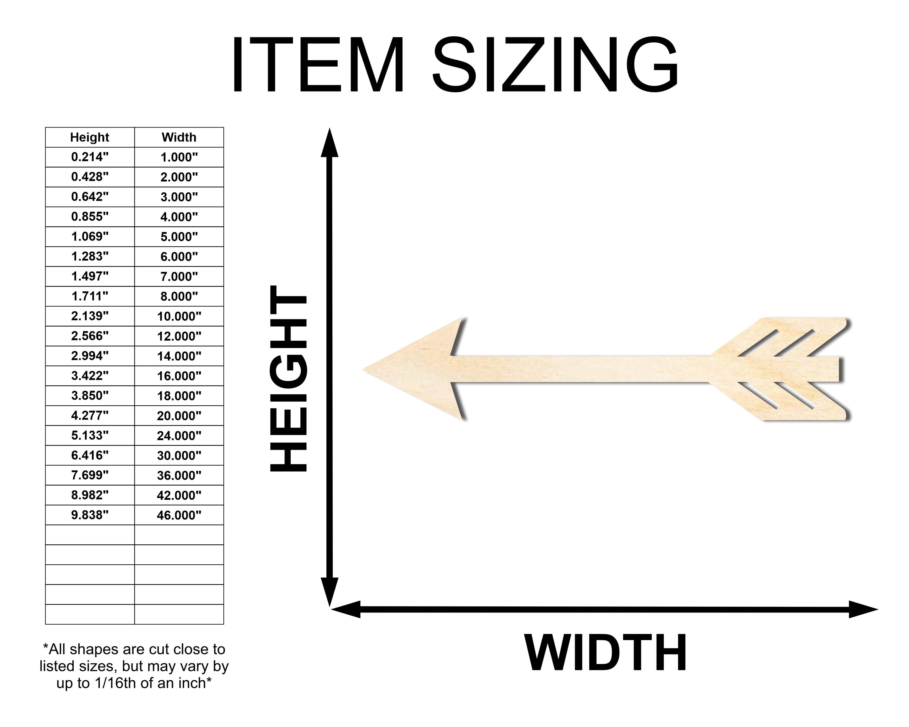 Unfinished Wood Decorative Arrow Shape | Craft Cutout | up to 46" DIY - Image 2