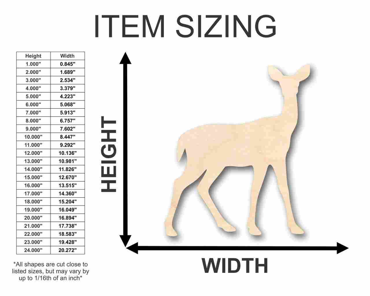 Unfinished Wood Deer Shape - Animal - Craft - up to 46" DIY - Image 2