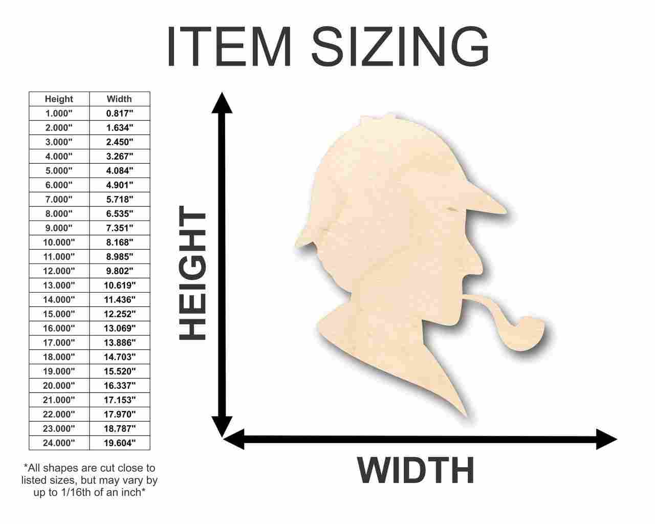 Unfinished Wood Detective Shape - Craft - up to 46" DIY - Image 2