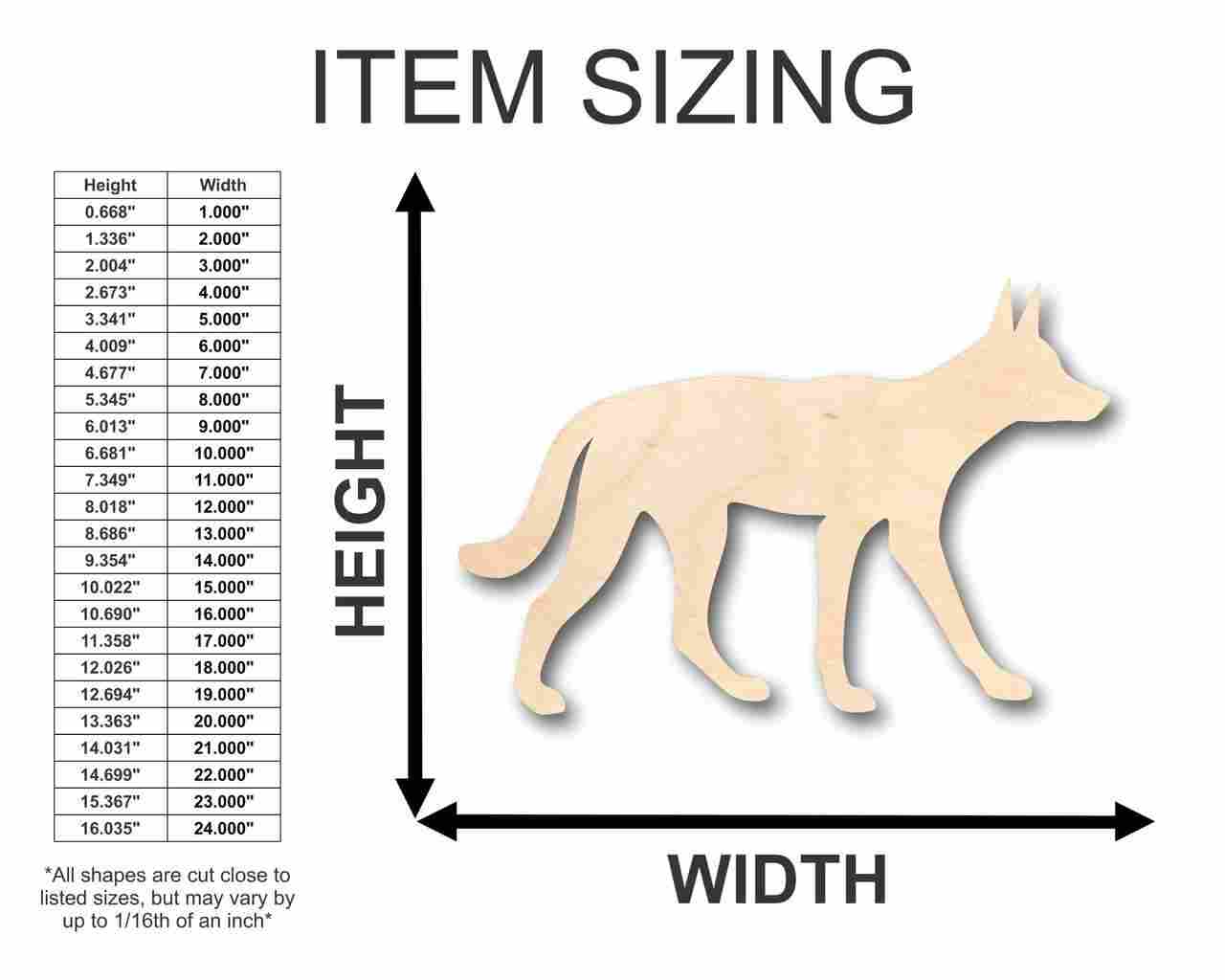 Unfinished Wood Dingo Shape - Animal - Craft - up to 46" DIY - Image 2