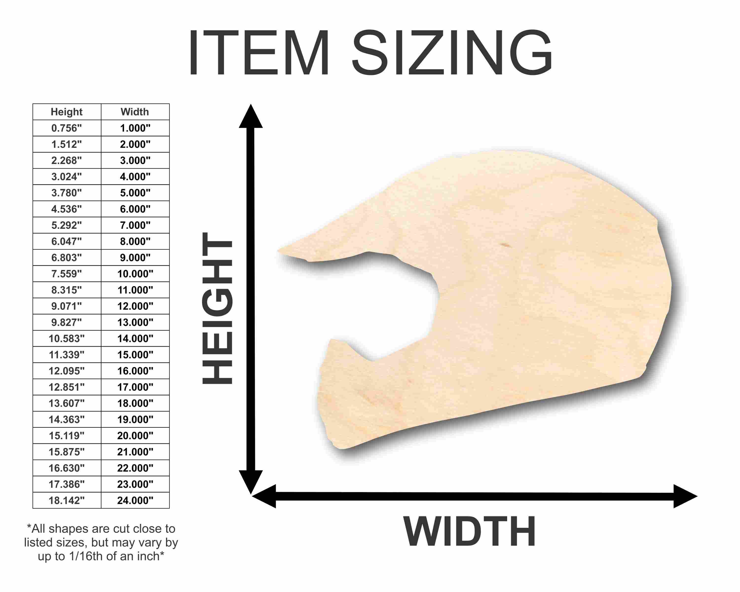 Unfinished Wood Dirt Bike Helmet Silhouette - Craft- up to 46" DIY - Image 2