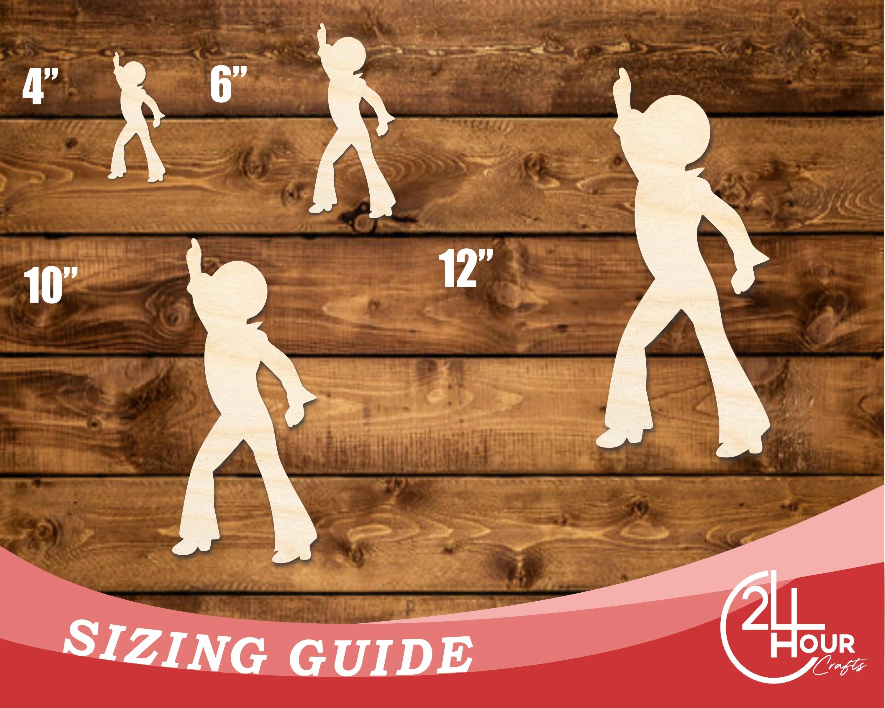 Unfinished Wood Disco Man Shape | DIY Craft Cutout | up to 46" DIY - Image 3