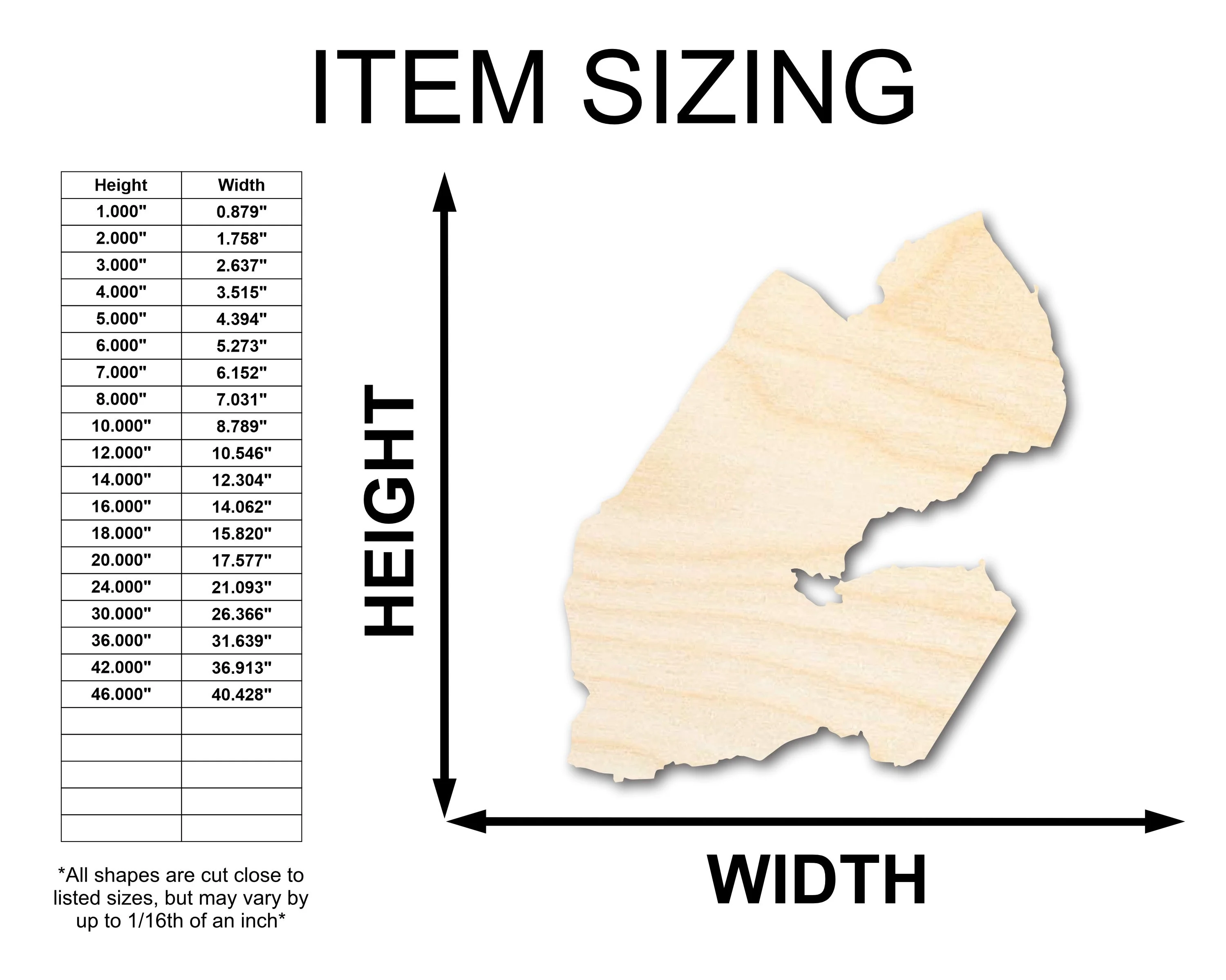 Unfinished Wood Djibouti Country Shape - East African Craft - up to 46" DIY - Image 2