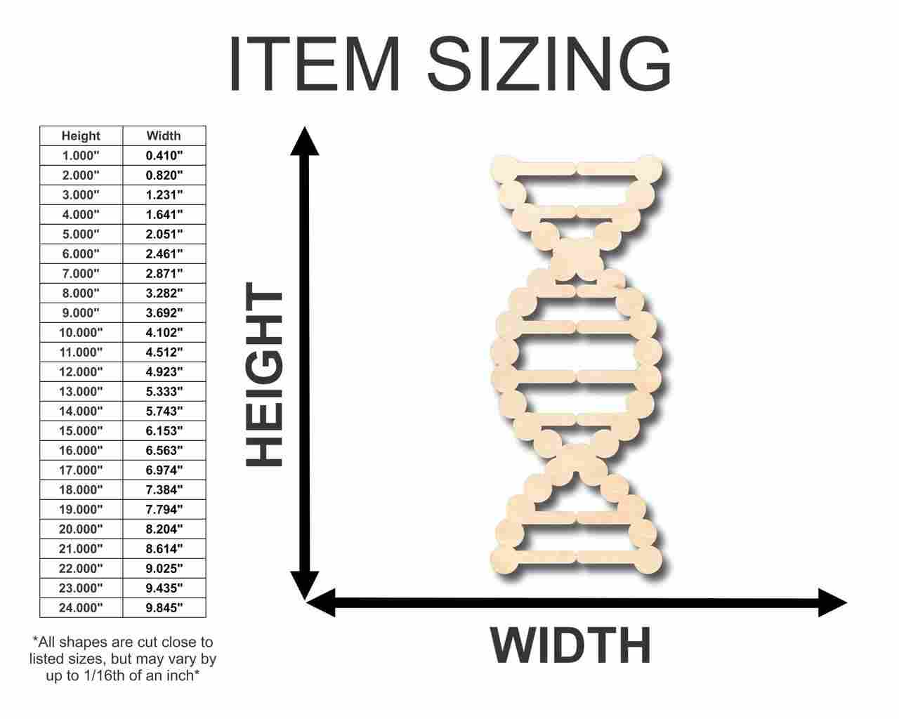 Unfinished Wood DNA Shape - Biology - Craft - up to 46" DIY - Image 2