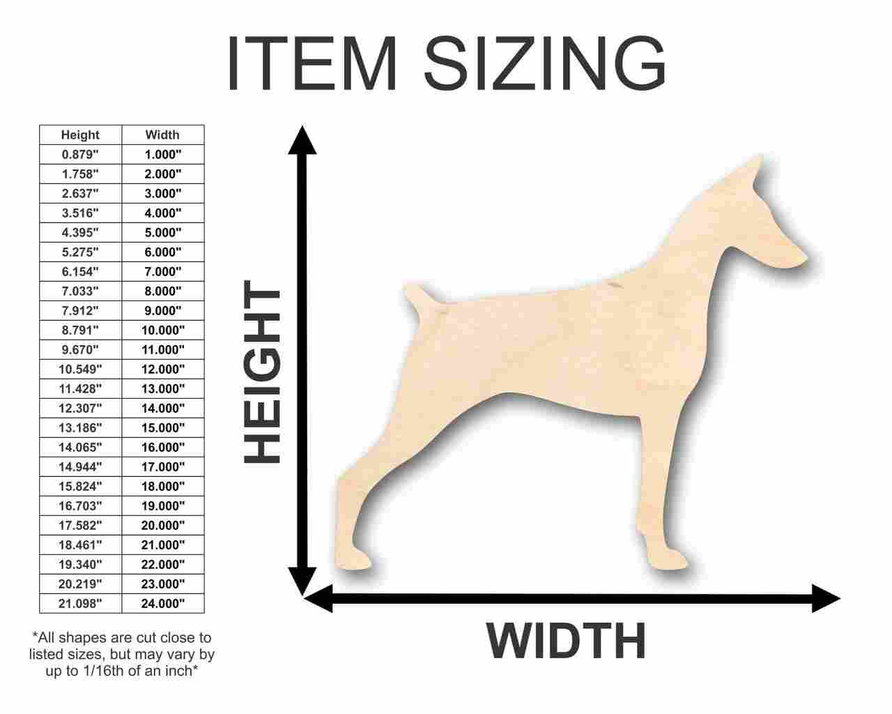 Unfinished Wood Doberman Dog Shape - Animal - Pet - Craft - up to 46" DIY - Image 2