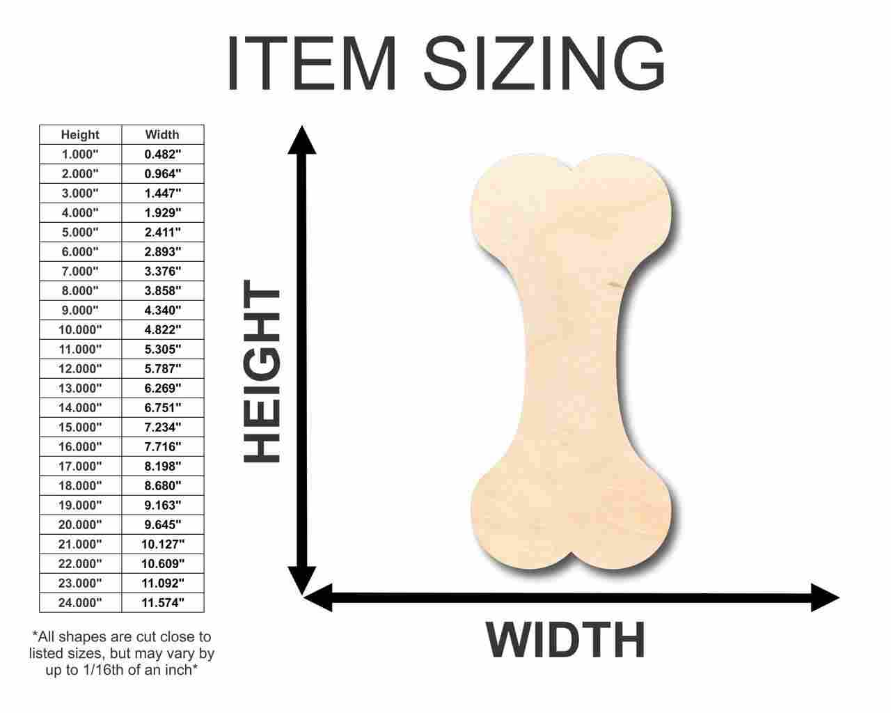 Unfinished Wood Dog Bone Shape - Animal - Pet - Craft - up to 46" DIY - Image 2