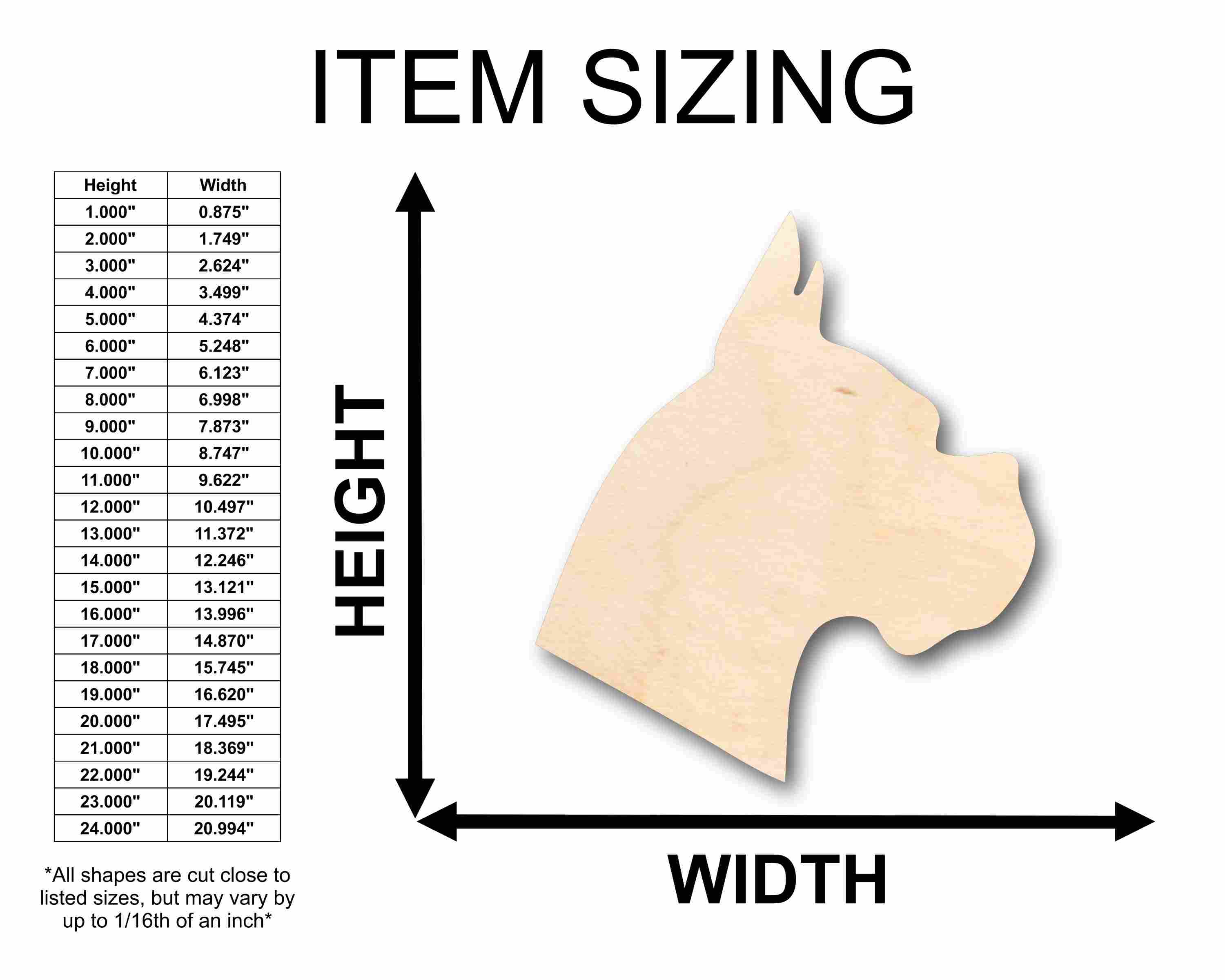 Unfinished Wood Dog Boxer Head Silhouette - Craft- up to 46" DIY - Image 2