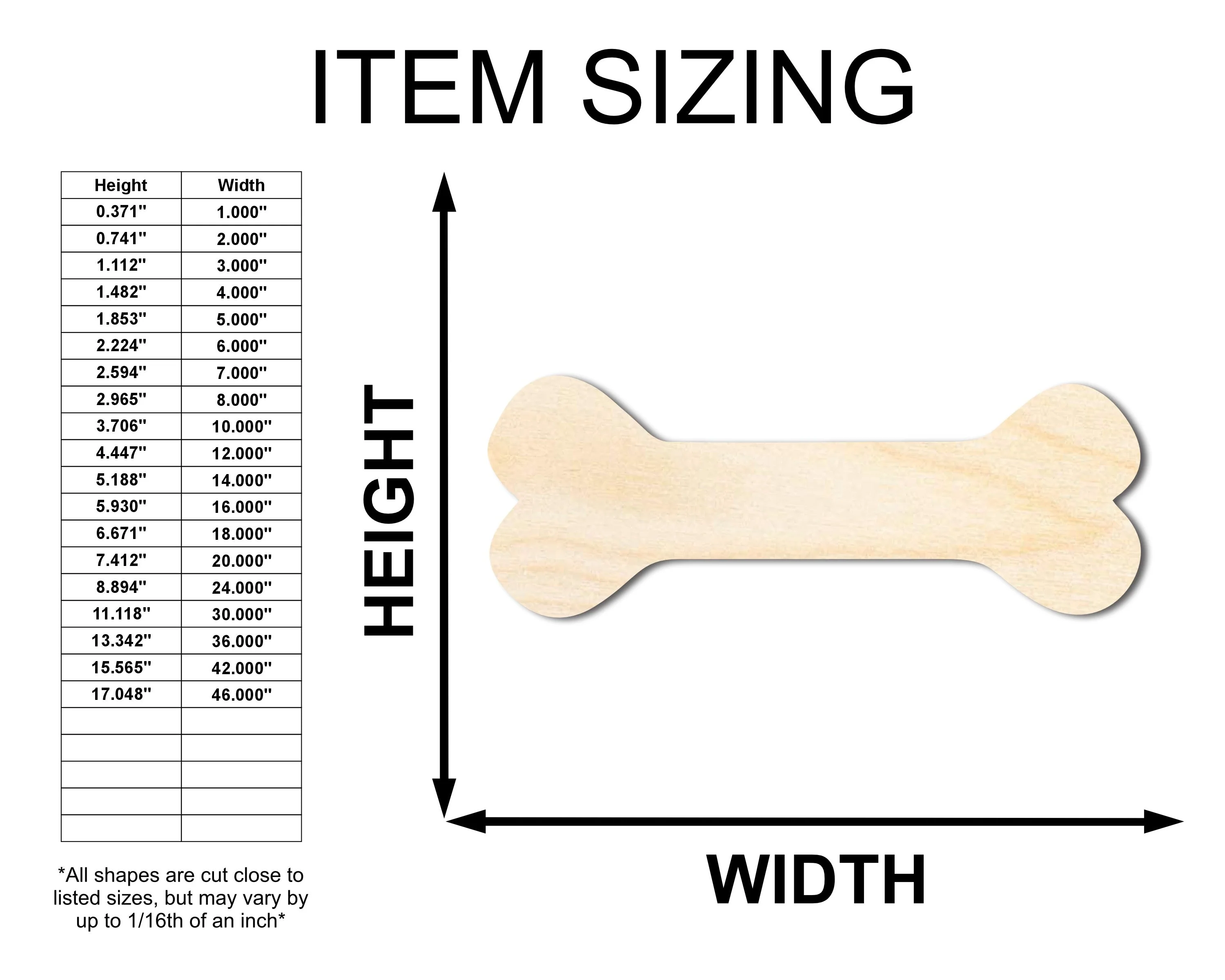 Unfinished Wood Dog Chew Bone Silhouette | DIY Dog Craft Cutout | up to 46" DIY - Image 2