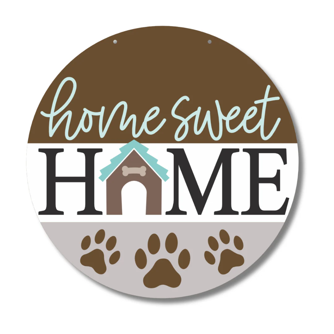 Unfinished Wood Dog Home Sweet Home Door Sign Kit | Wood Craft Cutouts | 1/4" Thick | - Image 2