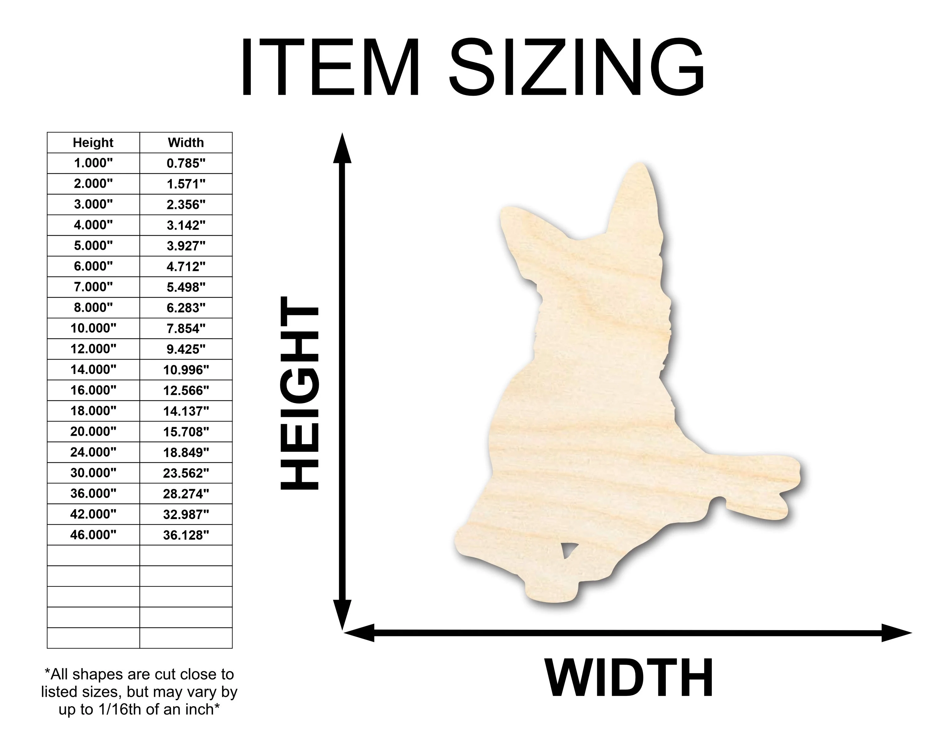 Unfinished Wood Dog Shape - up to 46" - Image 2