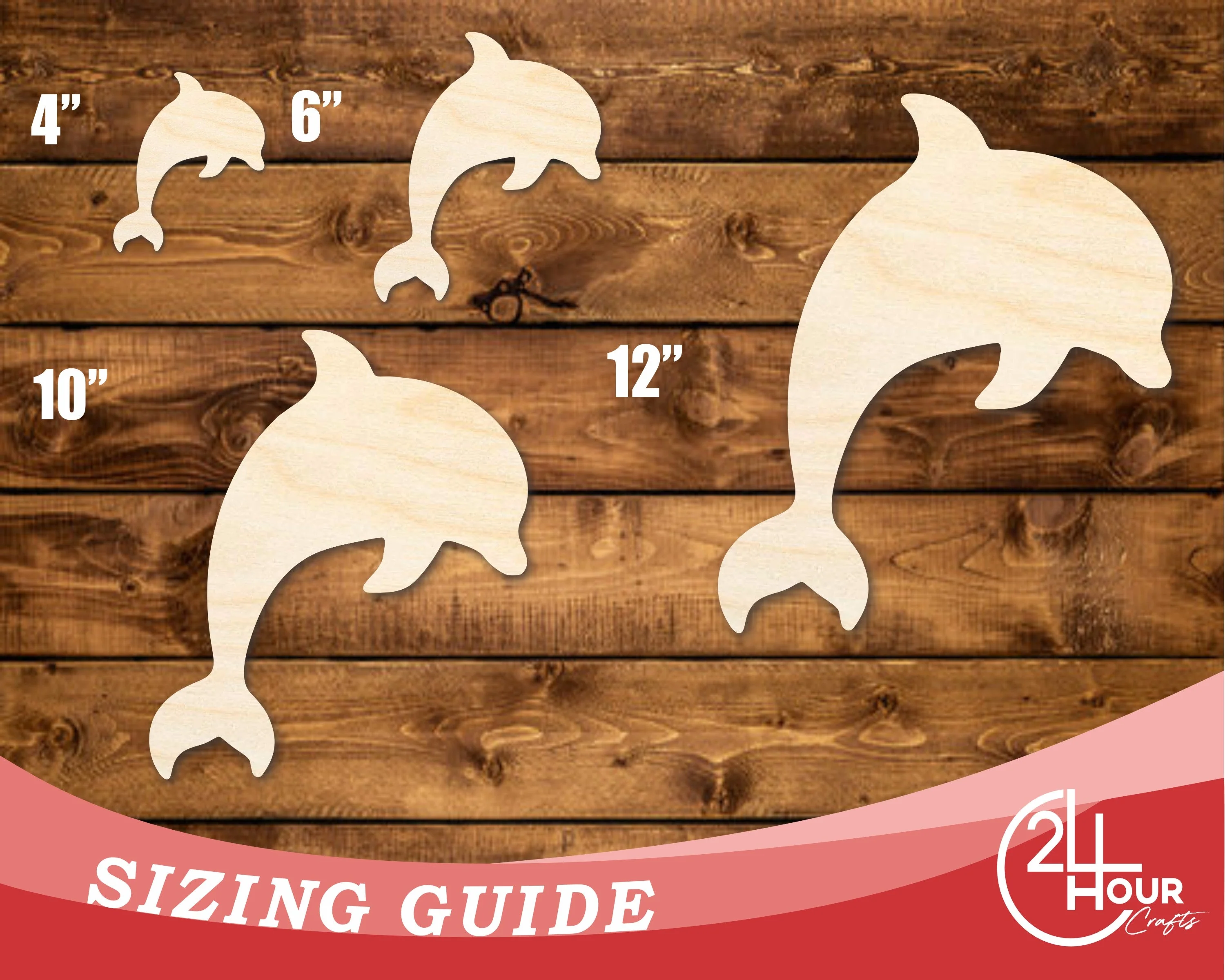 Unfinished Wood Dolphin Shape | JGrondz | DIY Craft Cutout | up to 46" DIY - Image 3