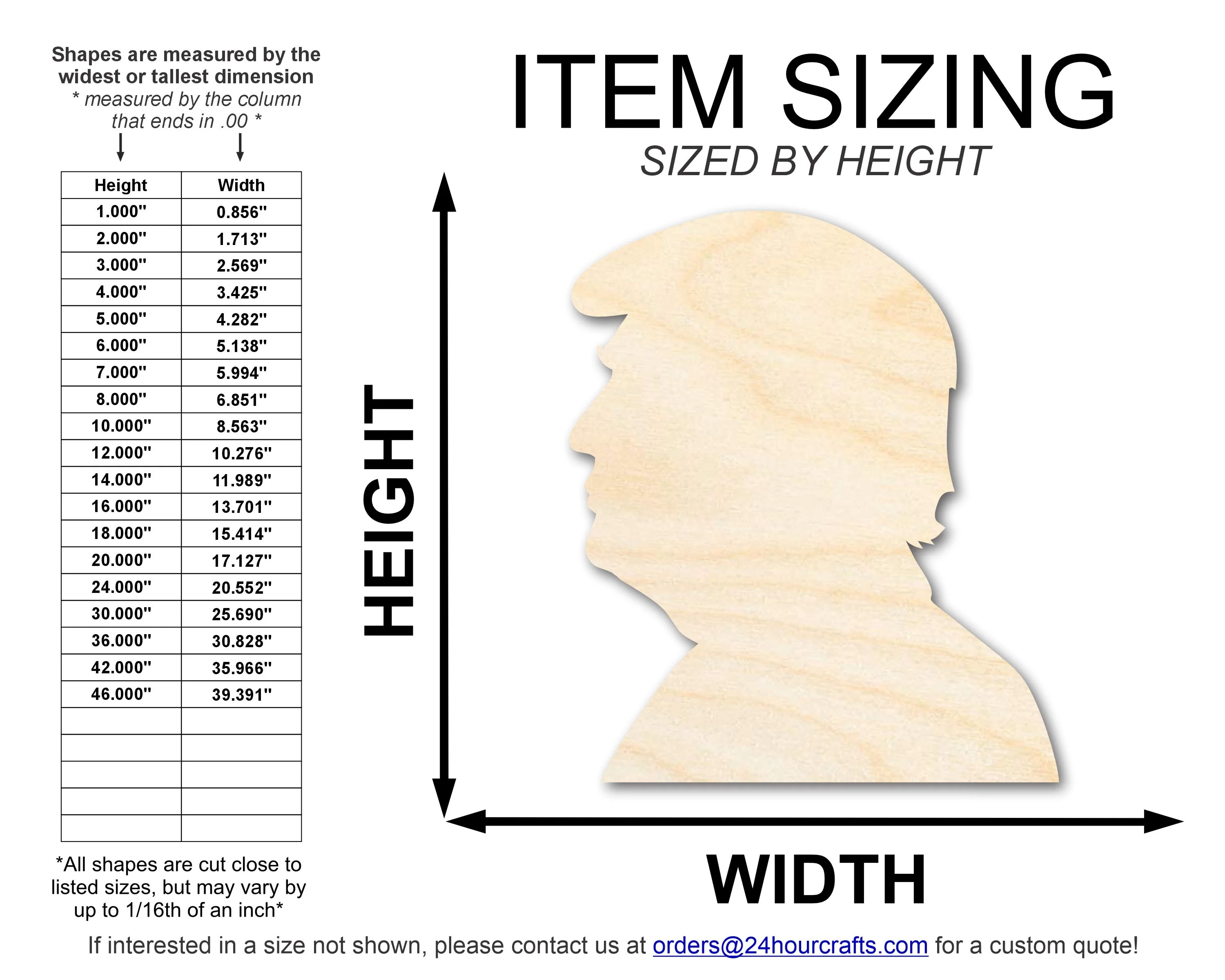 Unfinished Wood Donald J. Trump Shape | DIY Craft Cutout | up to 46" DIY - Image 2