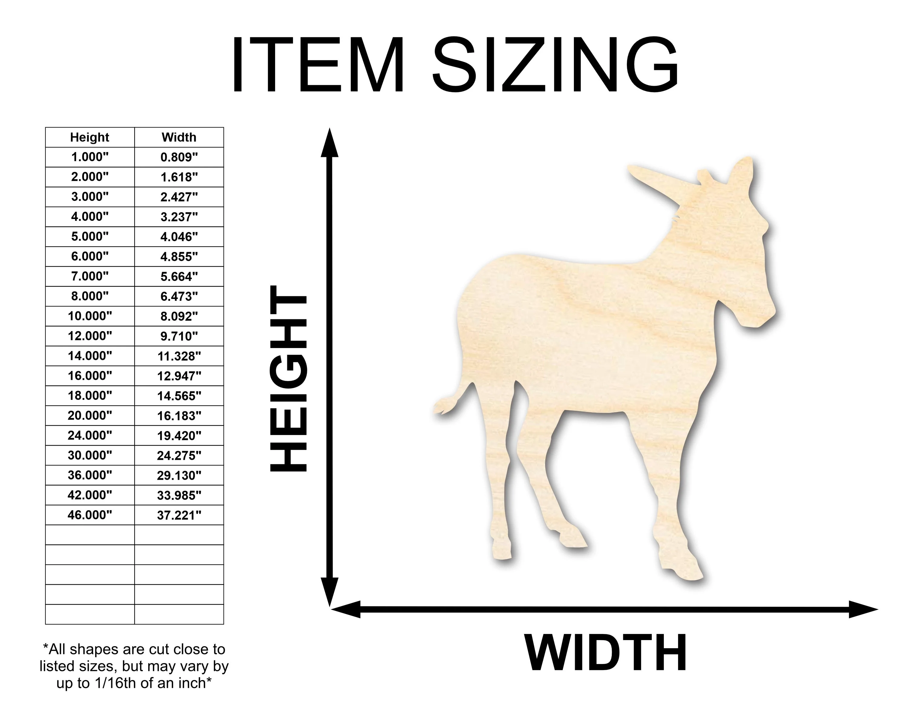 Unfinished Wood Donkey Shape - Animal Craft - up to 46" DIY - Image 2