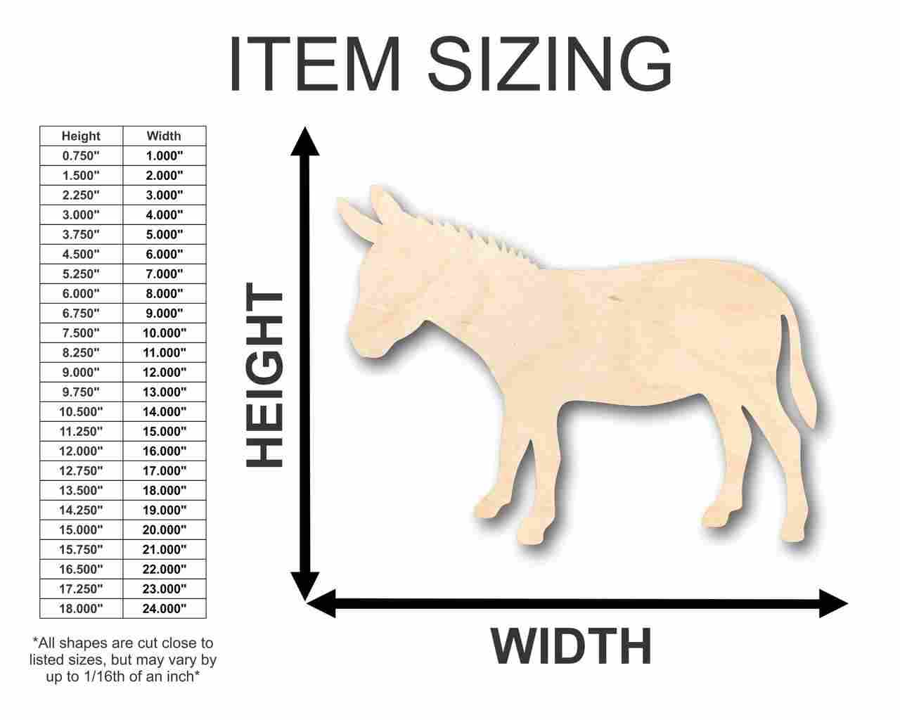 Unfinished Wood Donkey Shape - Animal - Craft - up to 46" DIY - Image 2