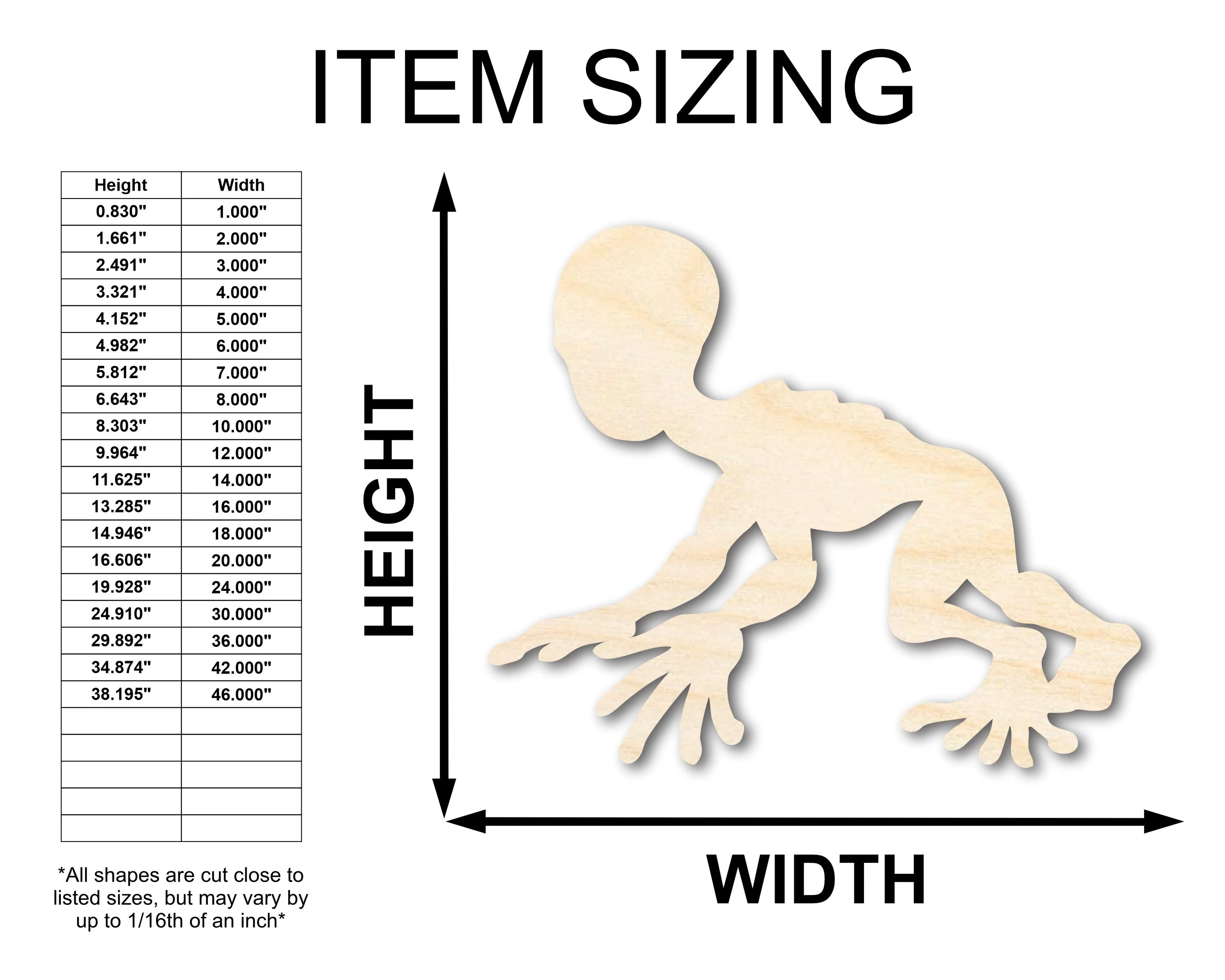 Unfinished Wood Dover Demon Shape - Craft - up to 46" - Image 2