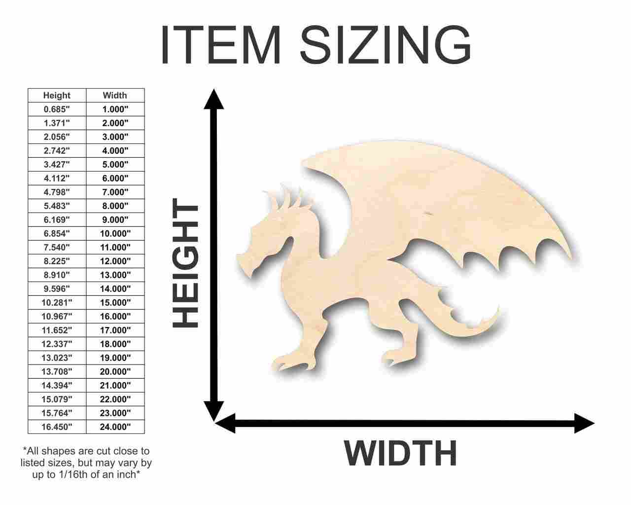 Unfinished Wood Dragon Shape - Mythical - Beast - Craft - up to 46" DIY - Image 2