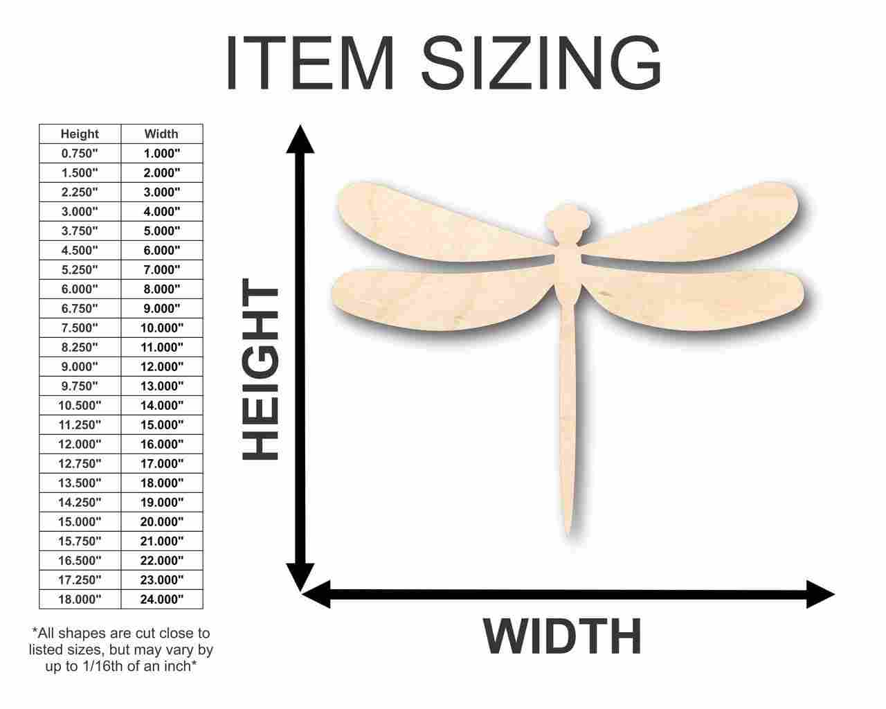 Unfinished Wood Dragonfly Shape - Insect - Wildlife - Craft - up to 46" DIY - Image 2