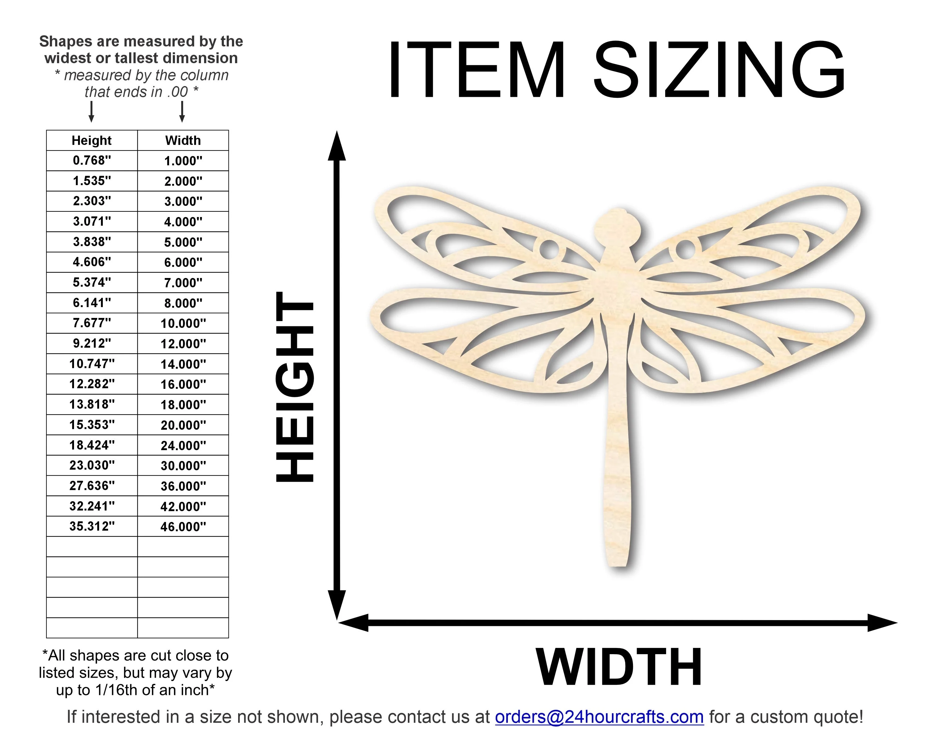 Unfinished Wood Dragonfly Silhouette | JGrondz | DIY Craft Cutout | up to 46" DIY - Image 2