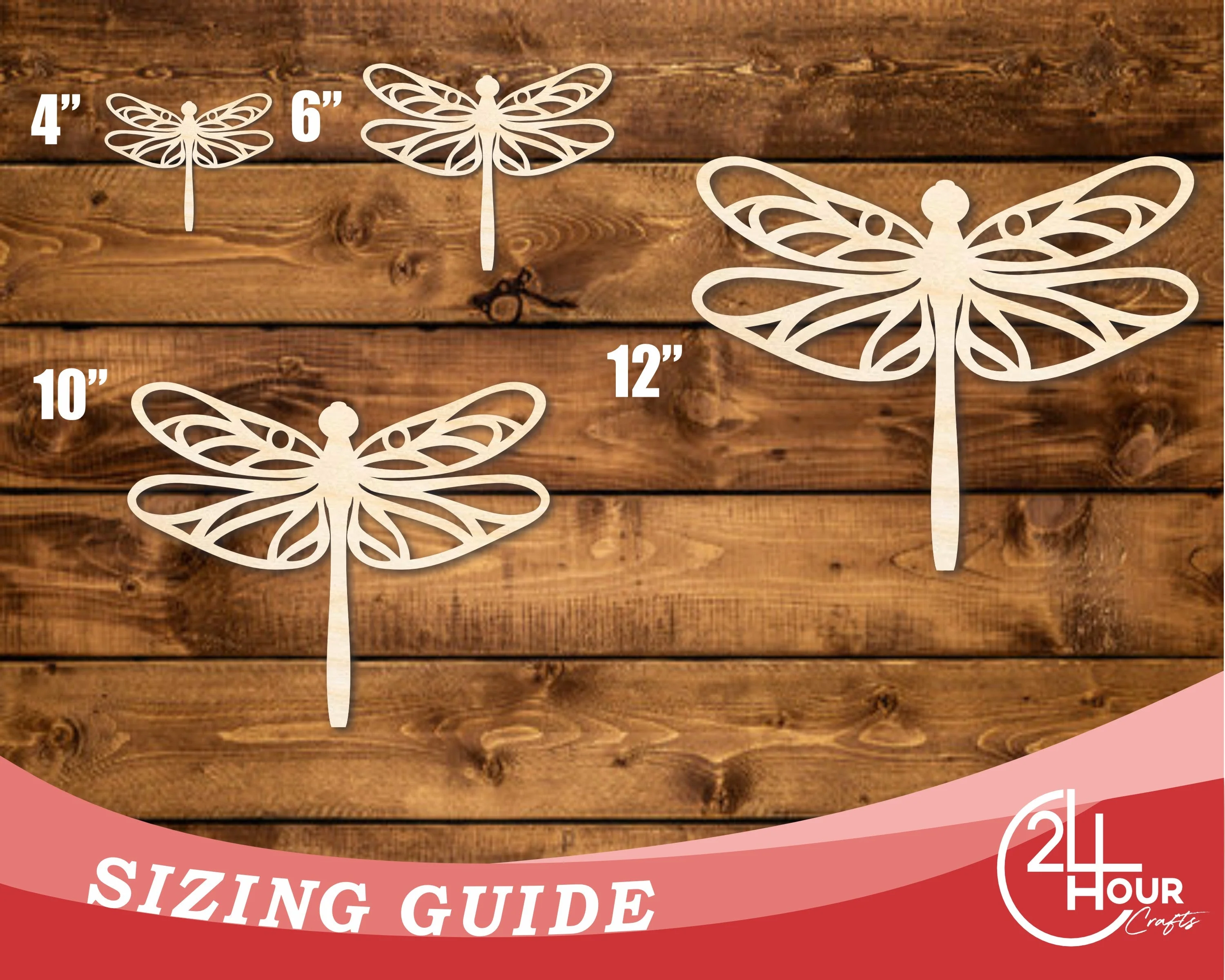 Unfinished Wood Dragonfly Silhouette | JGrondz | DIY Craft Cutout | up to 46" DIY - Image 3