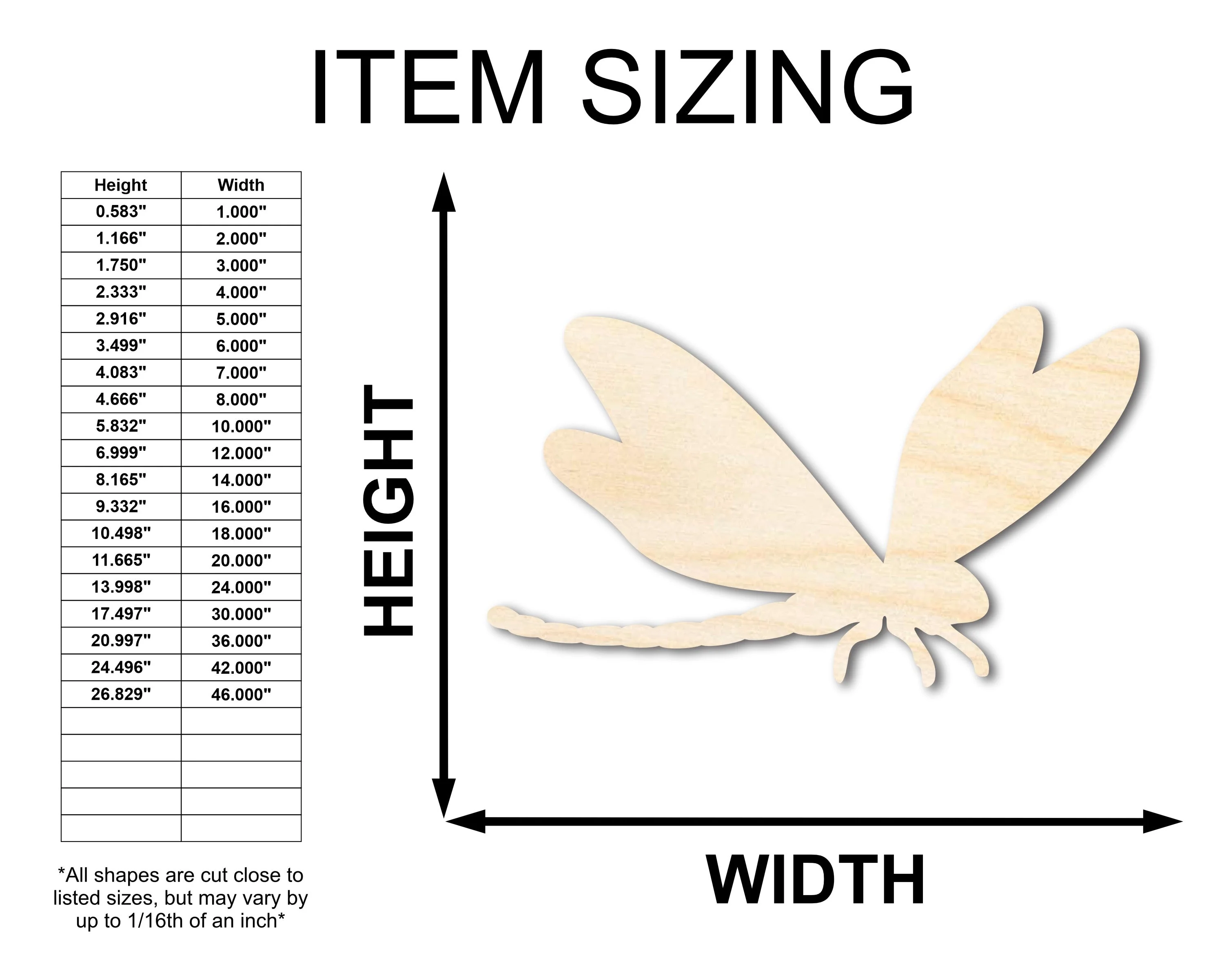 Unfinished Wood Dragonfly Silhouette - up to 46" DIY - Image 2