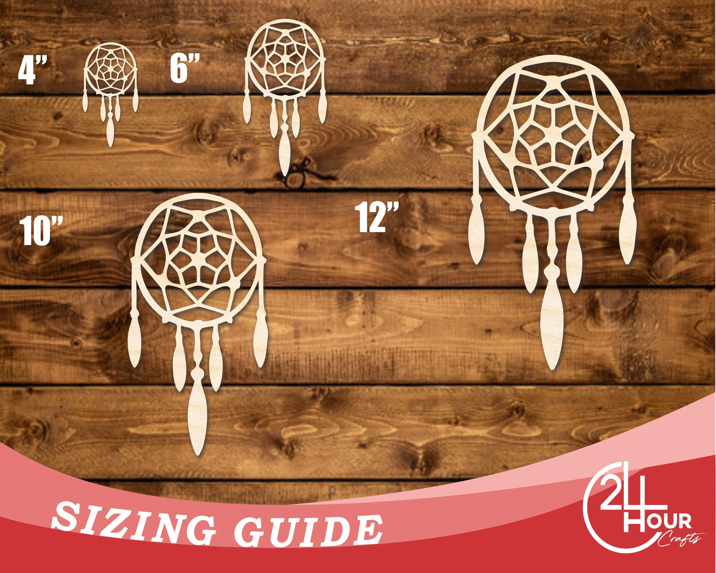 Unfinished Wood Dreamcatcher with Beads Shape | DIY Craft Cutout | up to 46" DIY - Image 3