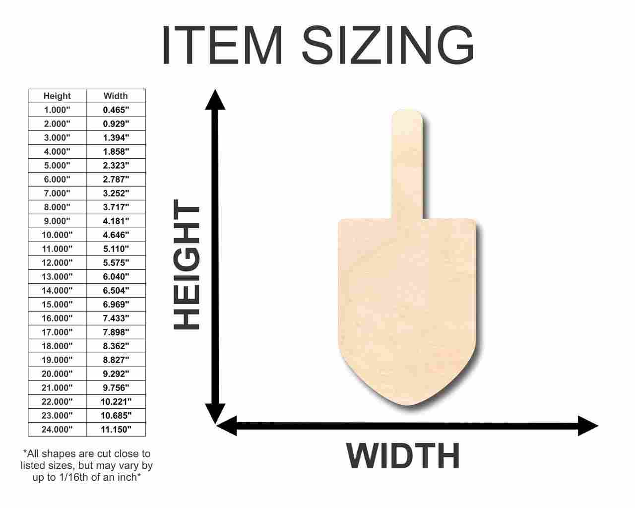 Unfinished Wood Dreidel Shape - Hanukkah - Craft - up to 46" DIY - Image 2
