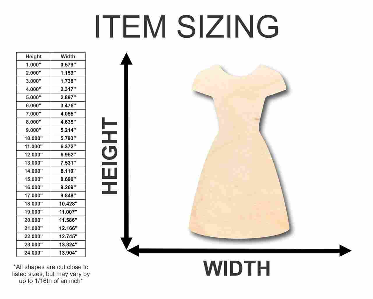 Unfinished Wood Dress Shape - Craft - up to 46" DIY - Image 2