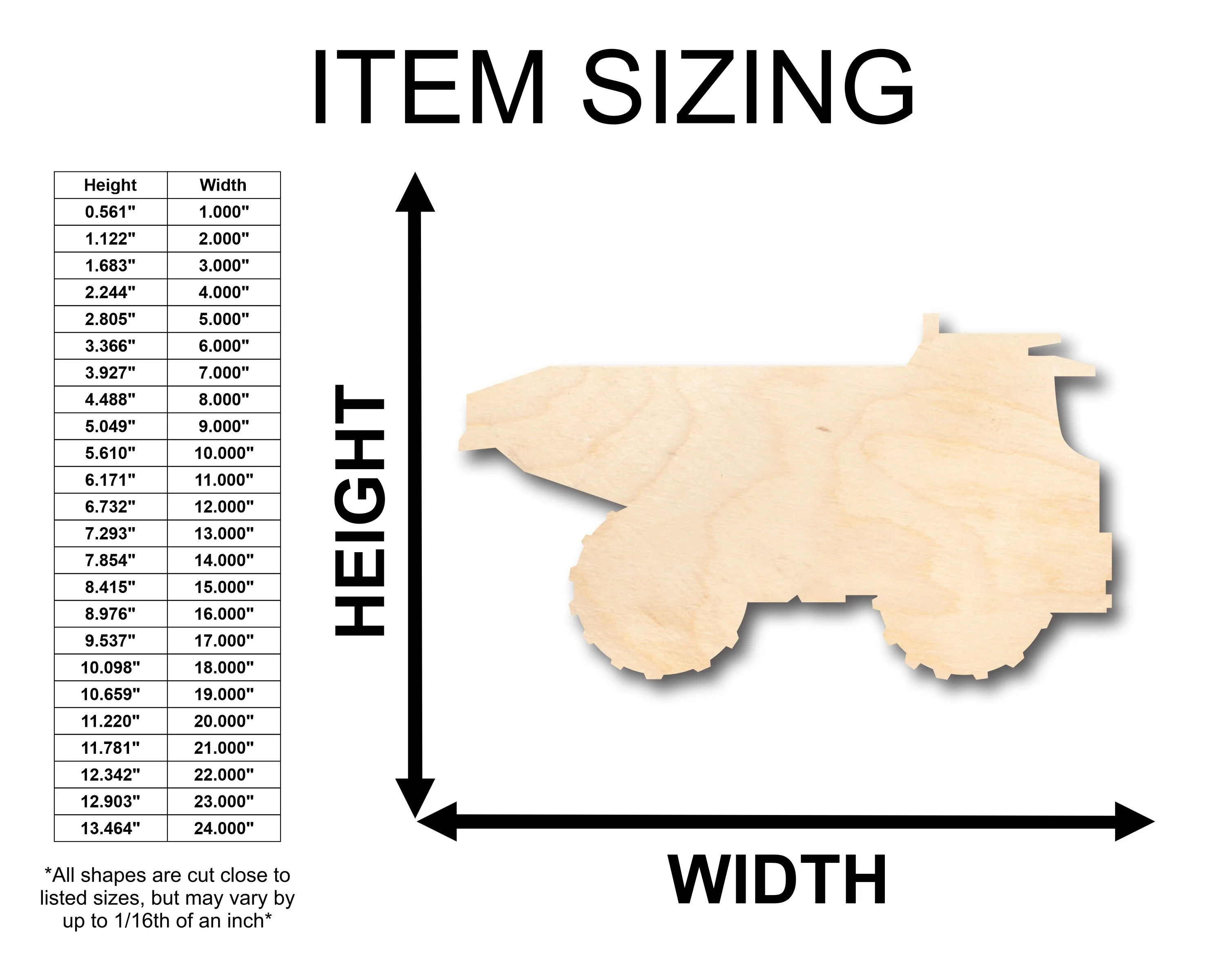 Unfinished Wood Dumptrunk Shape - Craft - up to 46" DIY - Image 2