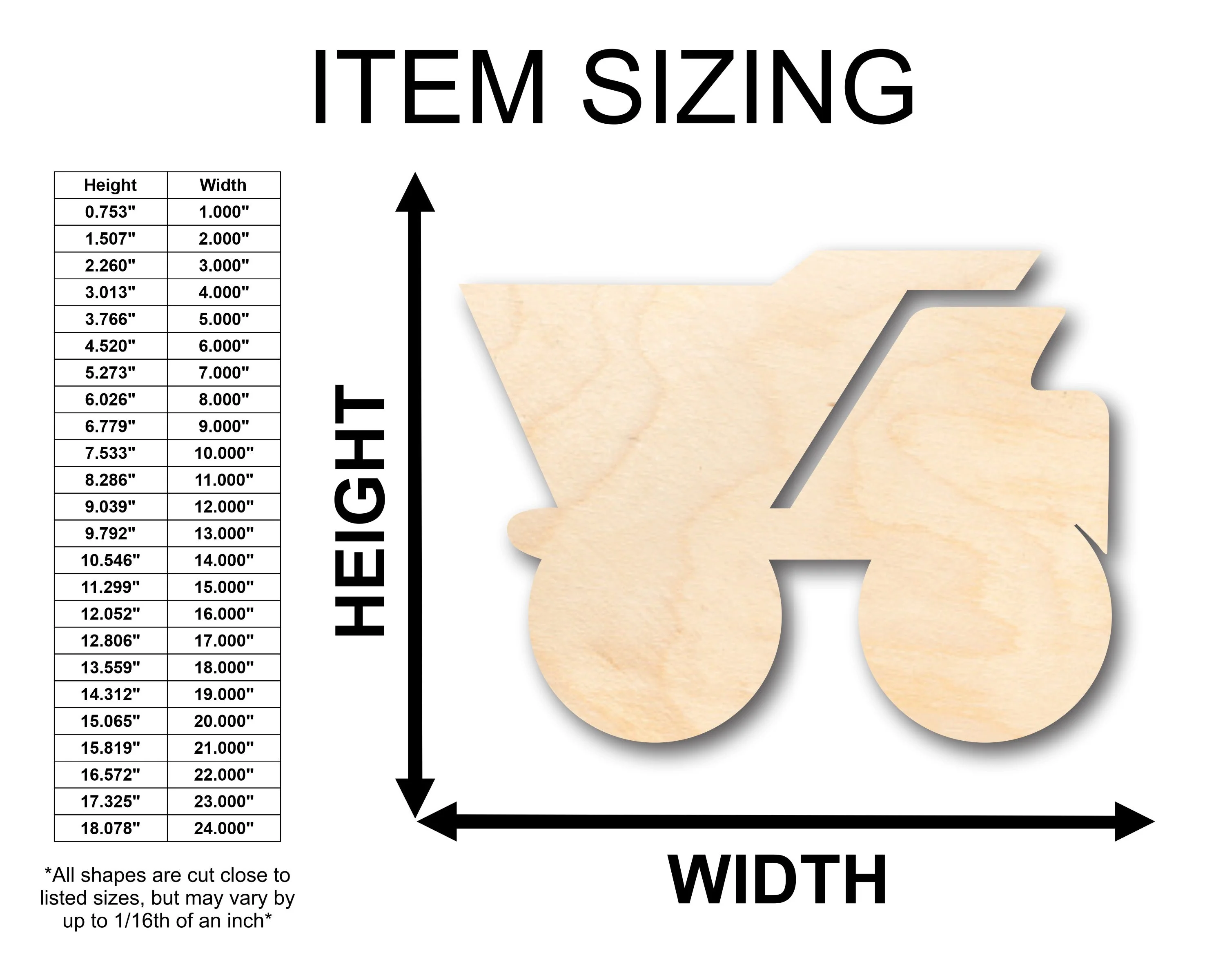 Unfinished Wood Dumptrunk Shape - Craft - up to 46" DIY - Image 2
