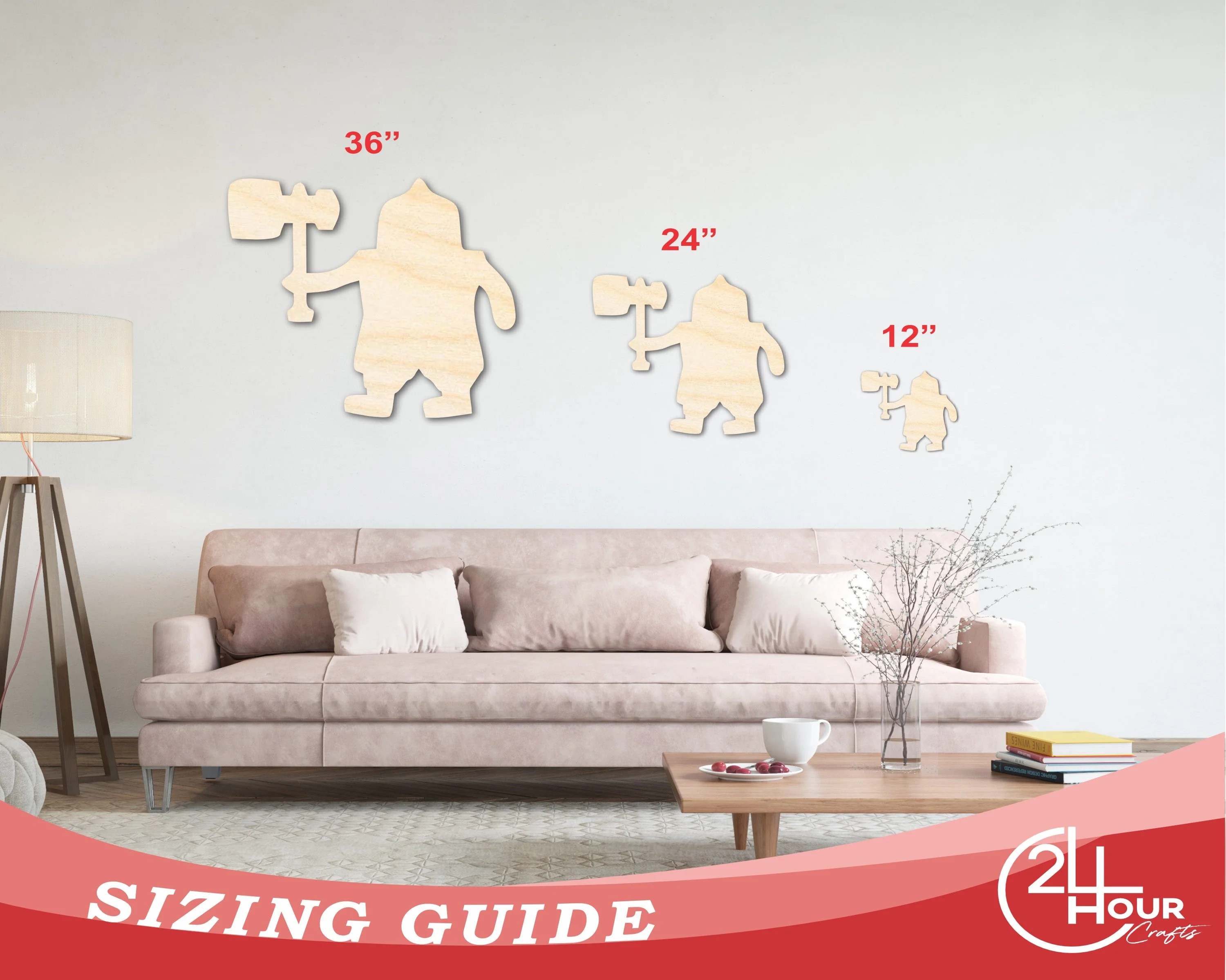 Unfinished Wood Dwarf Shape - Craft - up to 46" - Image 3