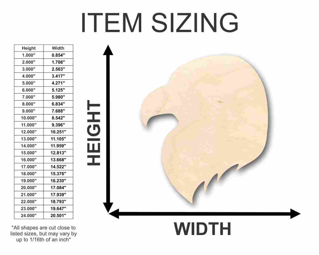 Unfinished Wood Eagle Head Shape - Animal - Wildlife - Craft - up to 46" DIY - Image 2