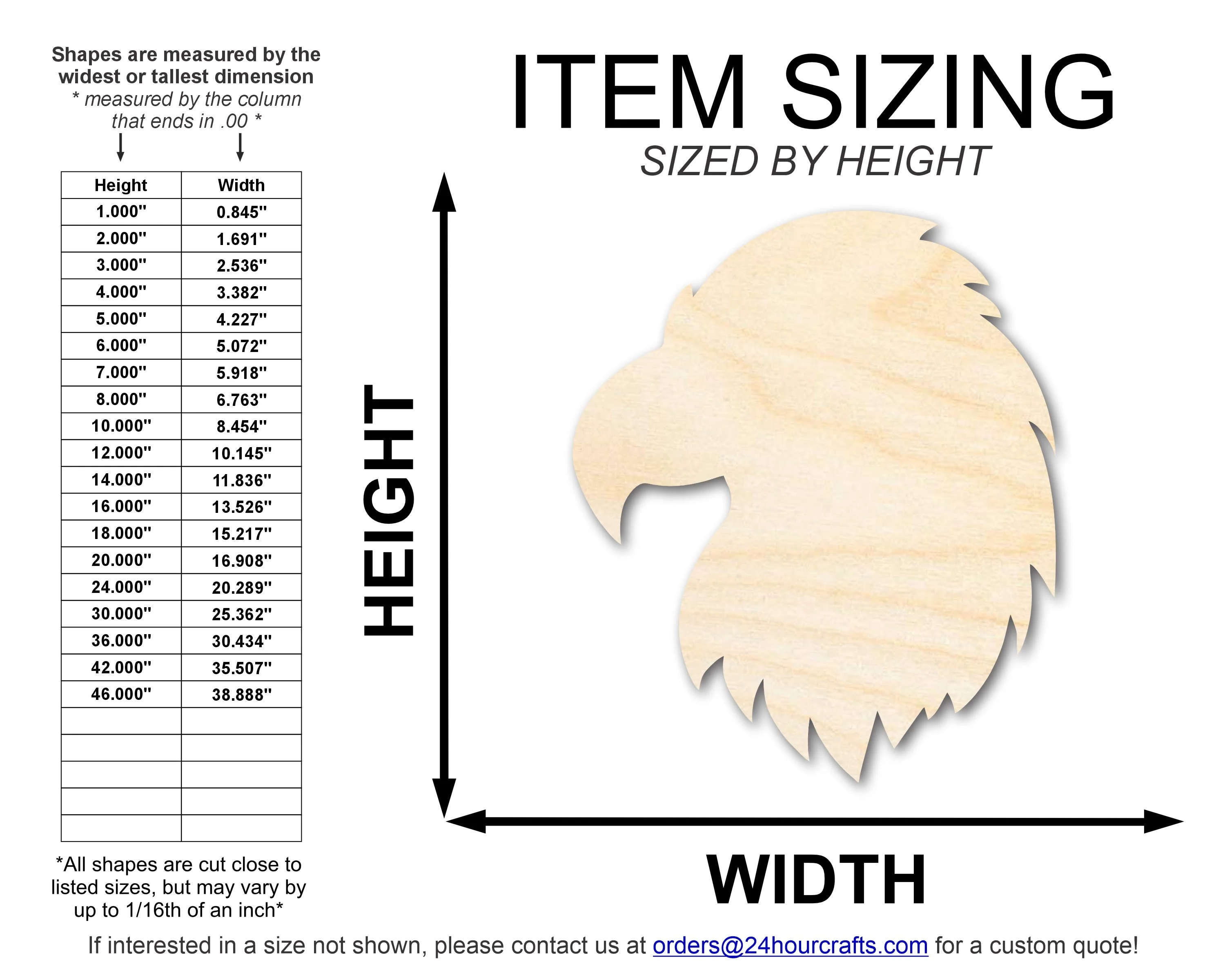 Unfinished Wood Eagle Head Shape | DIY Craft Cutout | up to 46" DIY - Image 2